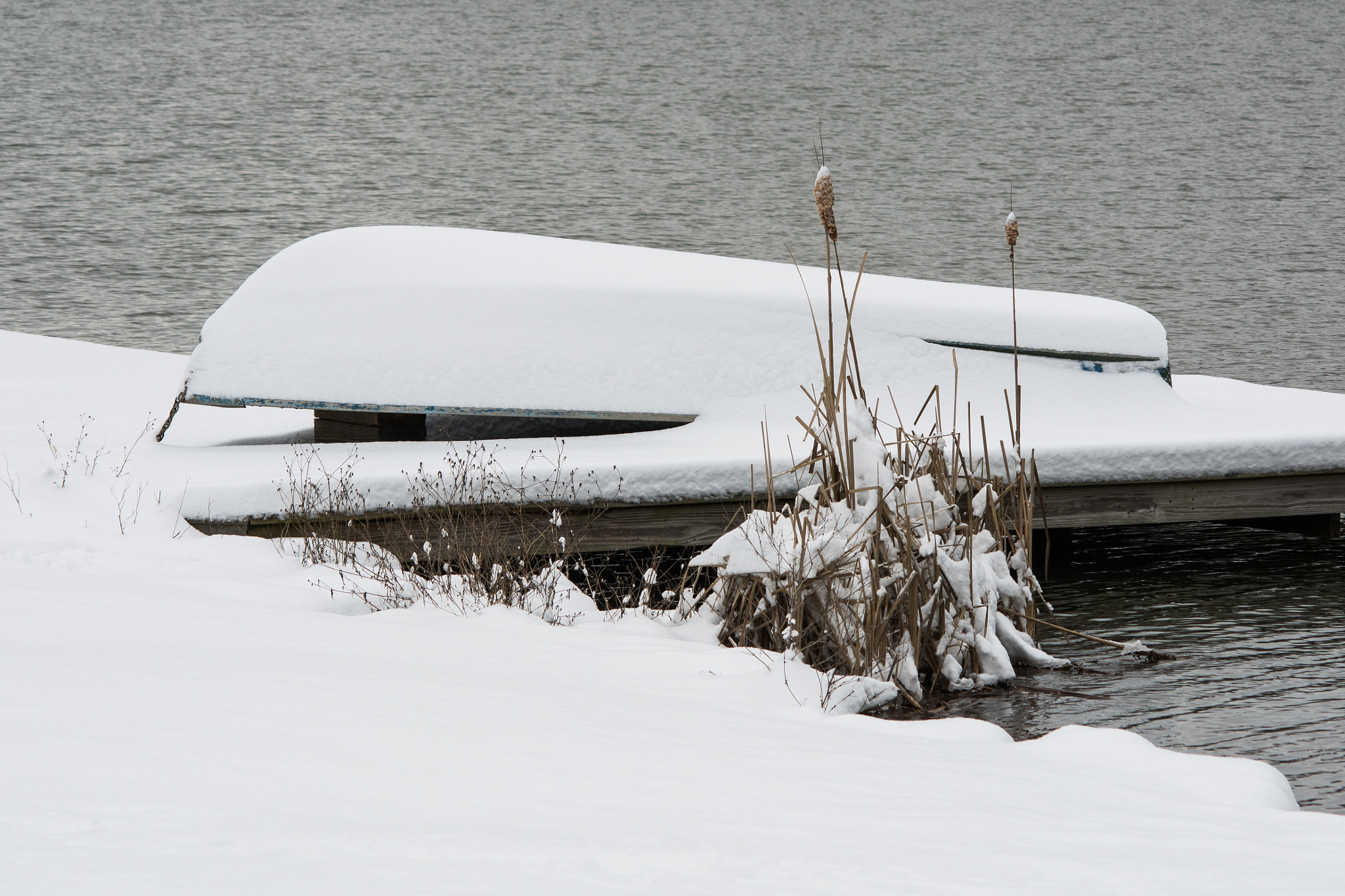 AF Nikkor 70-210mm f/4-5.6 sample photo. Winter boat dock photography