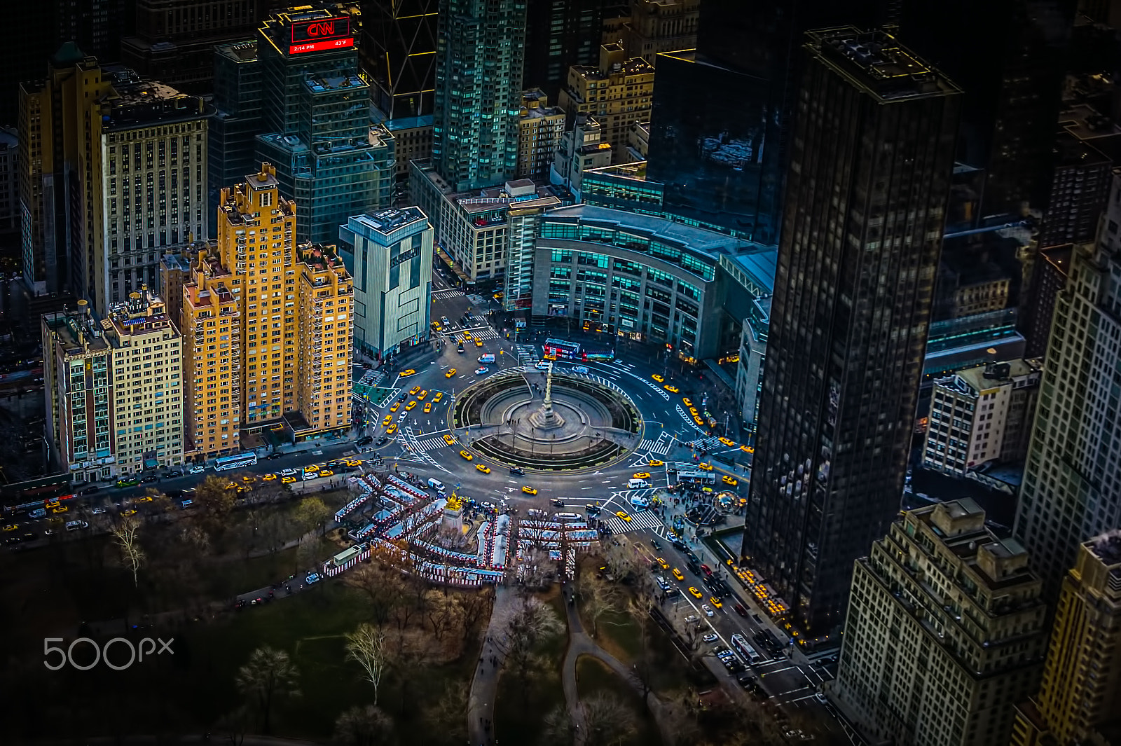 Nikon D3S sample photo. Columbus circle from the air photography