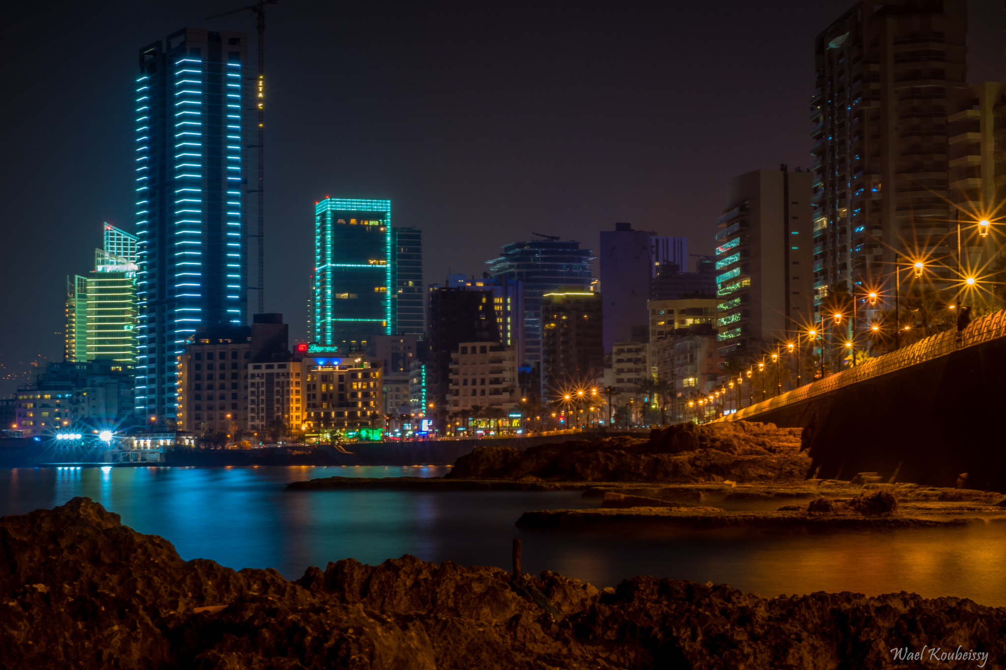 Nikon D5500 + Nikon AF Nikkor 50mm F1.8D sample photo. Beirut by night photography