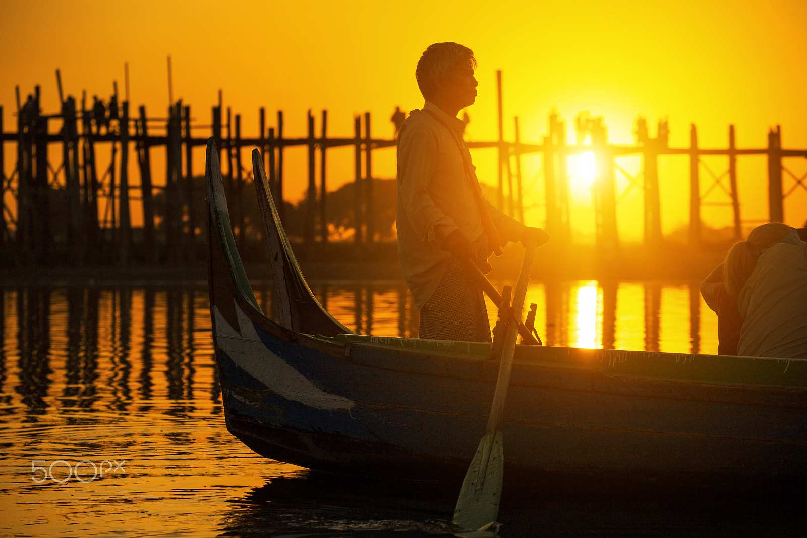 Canon EOS 6D + Tamron SP 35mm F1.8 Di VC USD sample photo. Fishman under u bein bridge at sunset photography