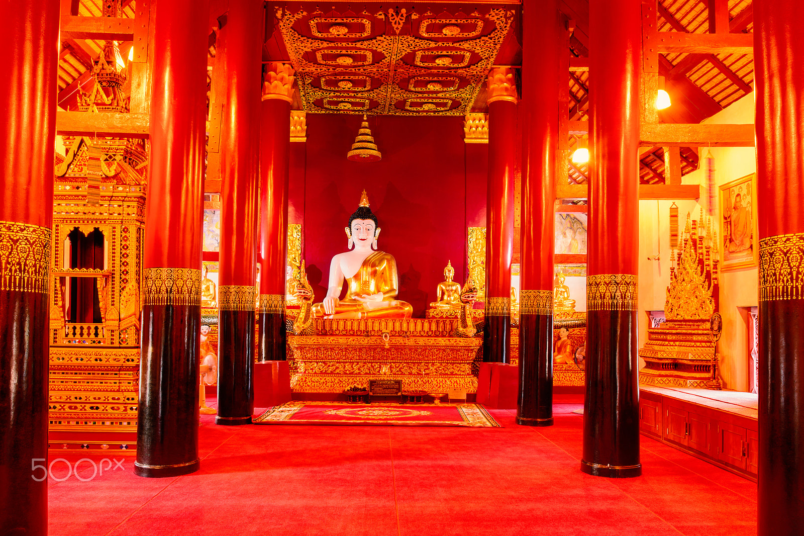 Nikon D5200 sample photo. Golden buddha statue at temple nan, thailand photography