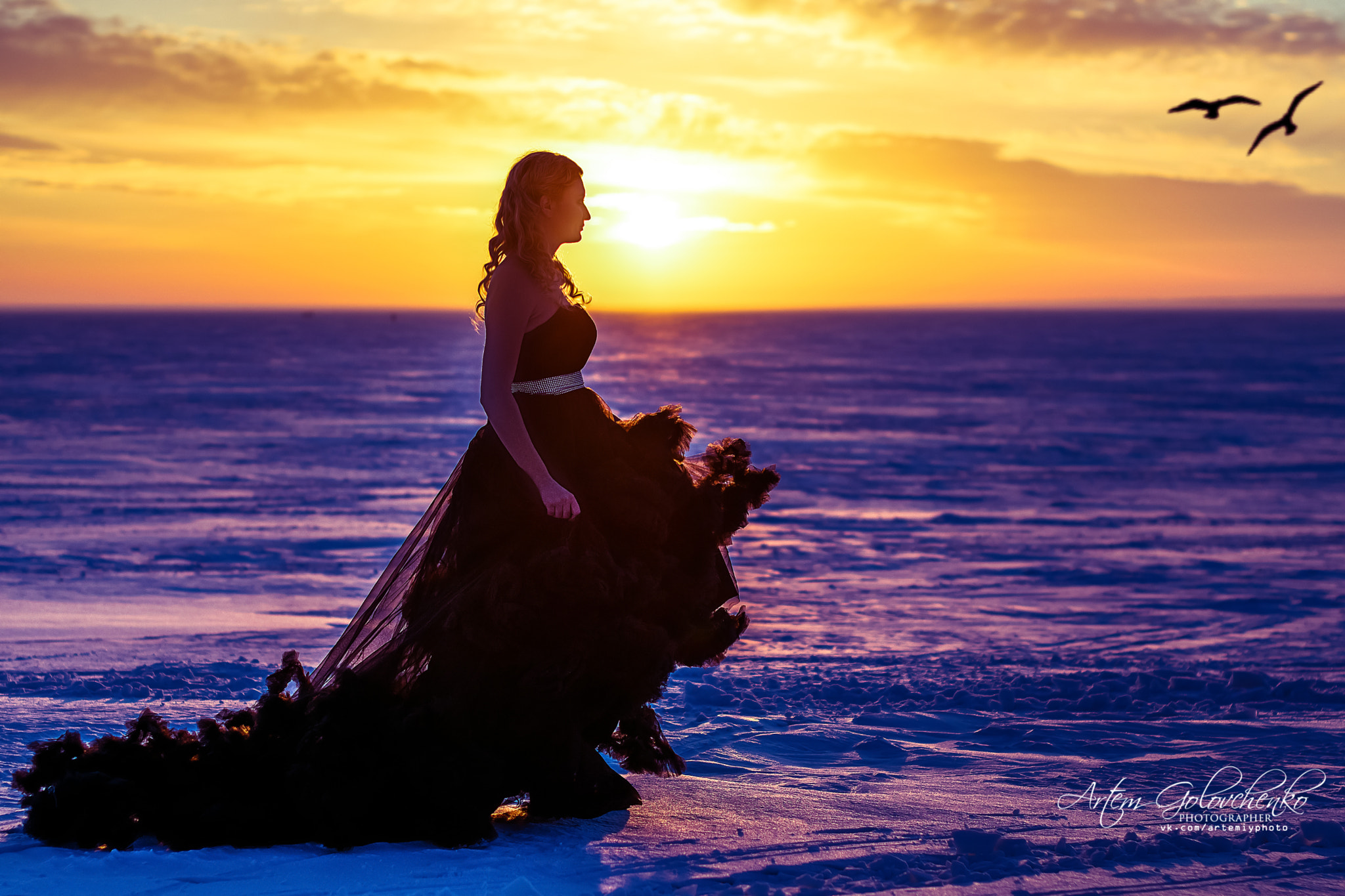 Nikon D3300 + Nikon AF-S Nikkor 50mm F1.4G sample photo. Winter sunset on the sea photography