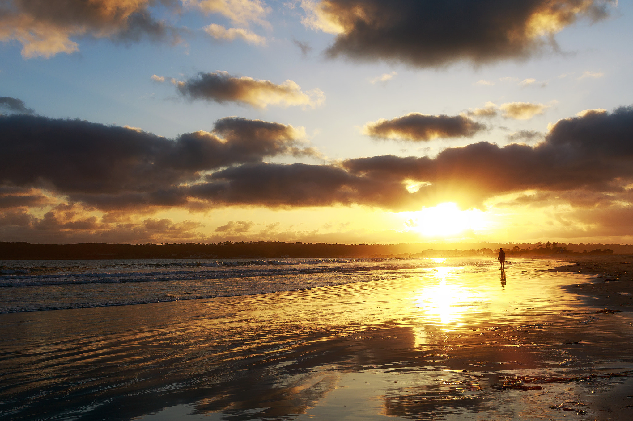Canon EF 24-70mm F2.8L II USM sample photo. Fisherman at sunset photography