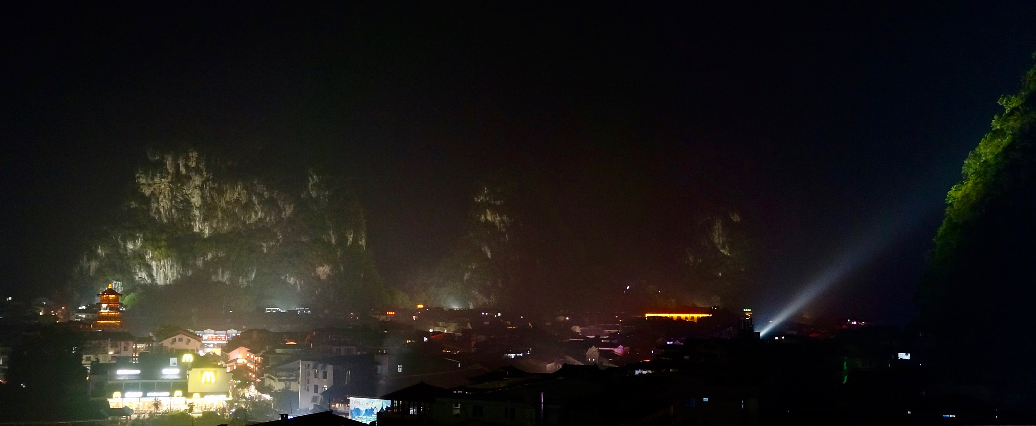 Sony Alpha NEX-5N sample photo. Night scene of yangxuo city photography