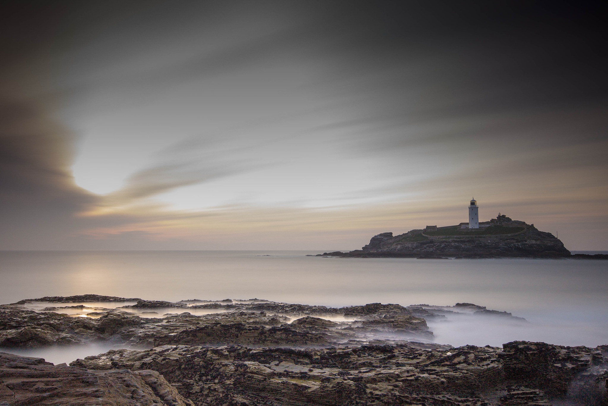 Canon EOS 600D (Rebel EOS T3i / EOS Kiss X5) sample photo. Godrevey lighthouse long exposure photography