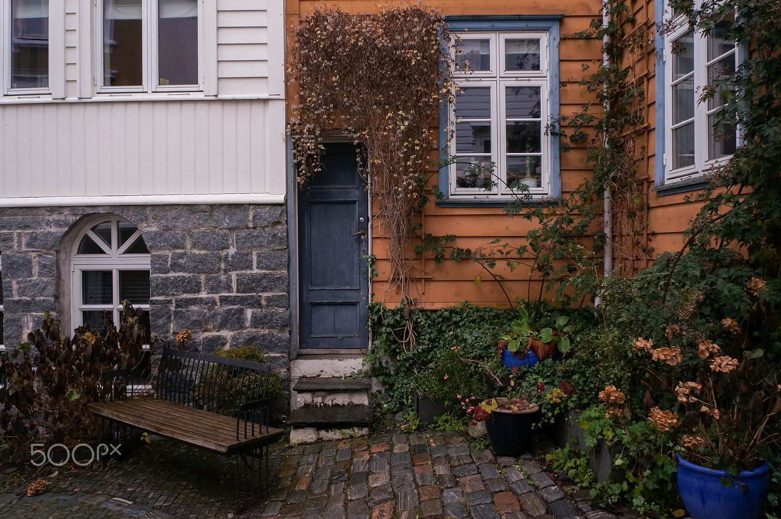 Sony Alpha NEX-5R + Sony E 18-55mm F3.5-5.6 OSS sample photo. Cosy street in bergen photography