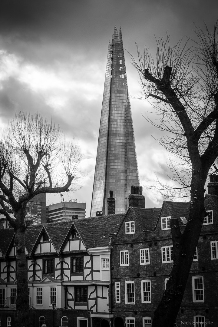 Nikon 1 V3 + Nikon 1 Nikkor 32mm F1.2 sample photo. Shard from tower of london photography