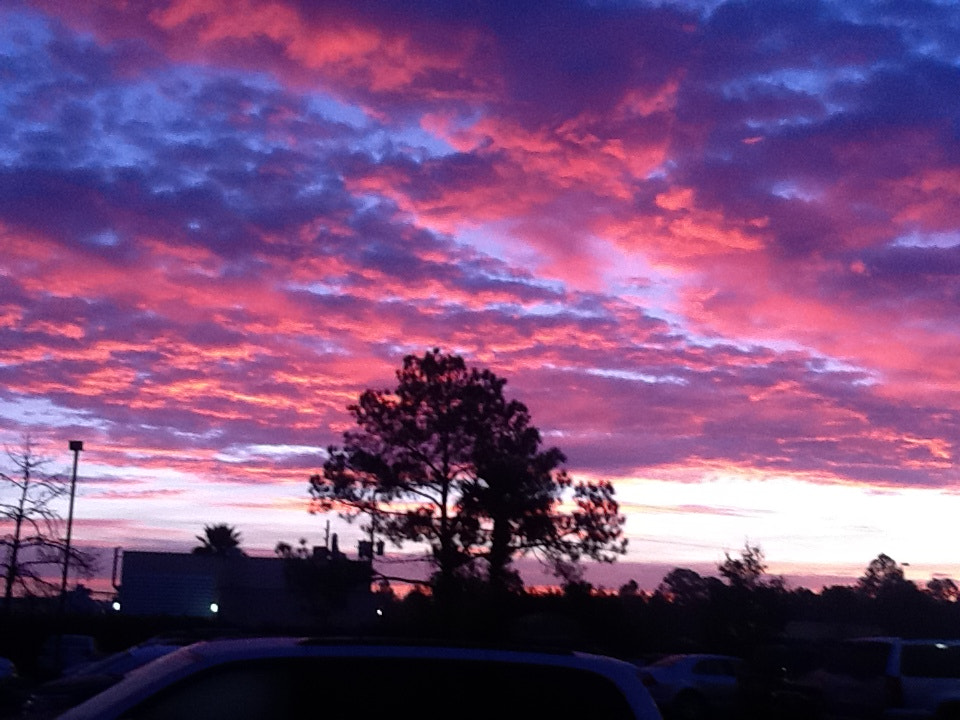 Apple iPad 2 sample photo. Beautiful sunset in orlando, fl sky with hues of blue, and gold color photography