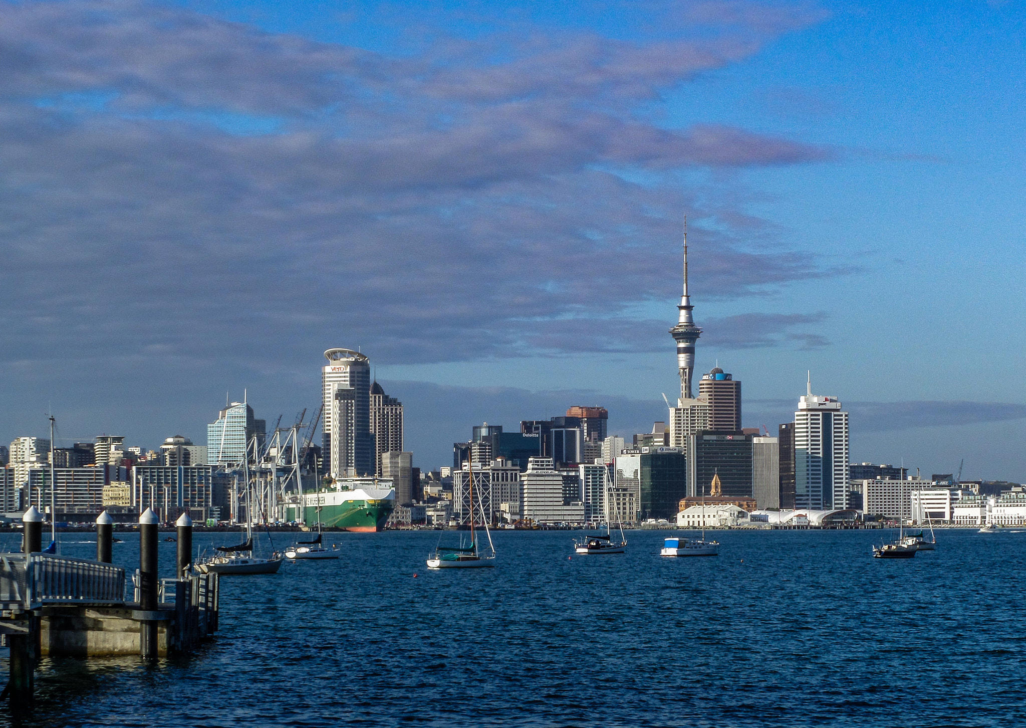 Samsung WB250F/WB251F/WB252F sample photo. Sky tower harbour photography