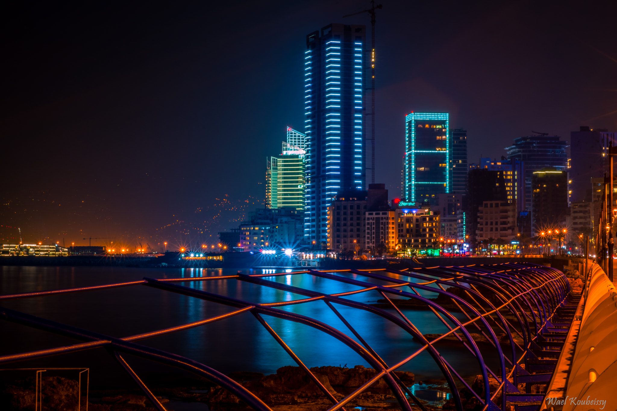 Nikon D5500 + Nikon AF Nikkor 50mm F1.8D sample photo. Beirut at night photography