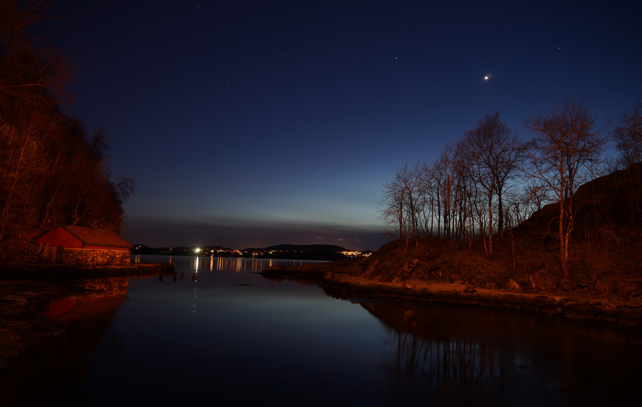 Sony a7 sample photo. Night photo from salhus in bergen, norway photography