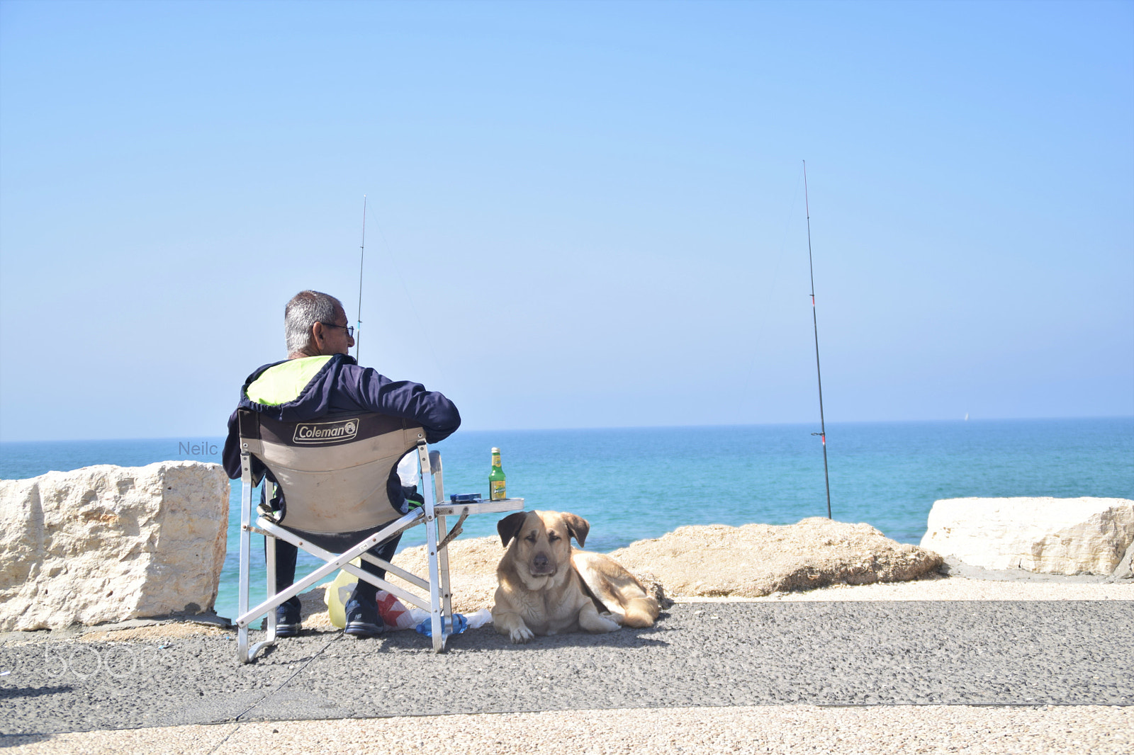 Nikon D3300 + Tamron AF 18-200mm F3.5-6.3 XR Di II LD Aspherical (IF) Macro sample photo. The old man, the dog and the sea. photography