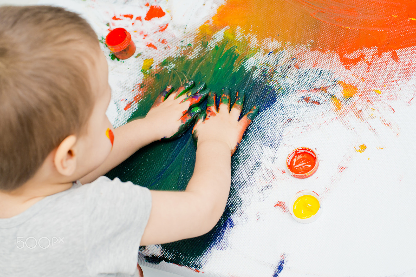 Nikon D800 + Nikon AF Nikkor 50mm F1.4D sample photo. Children's hands in paint photography