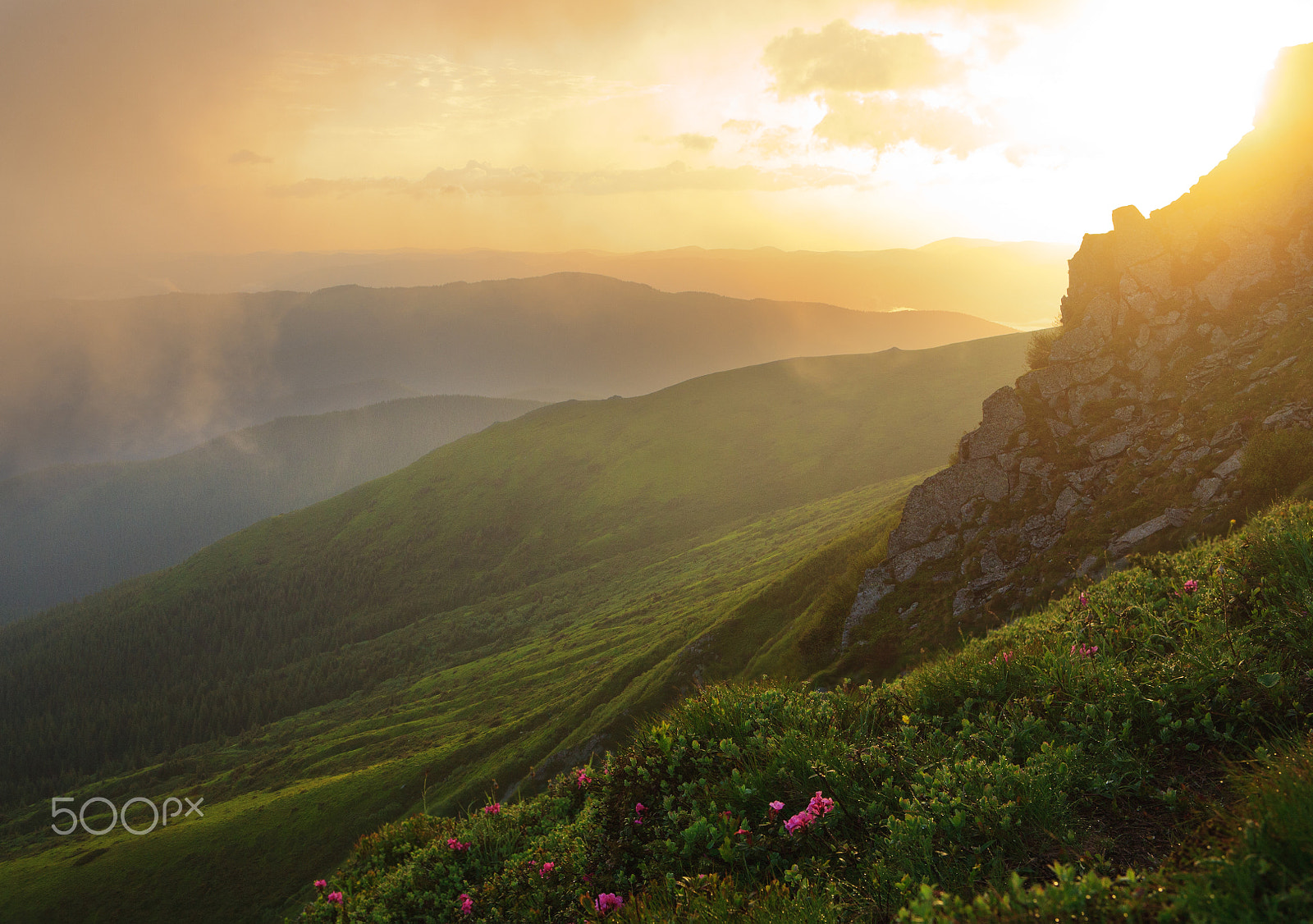 Canon EOS 5D sample photo. Summer sunrise in carpathians photography