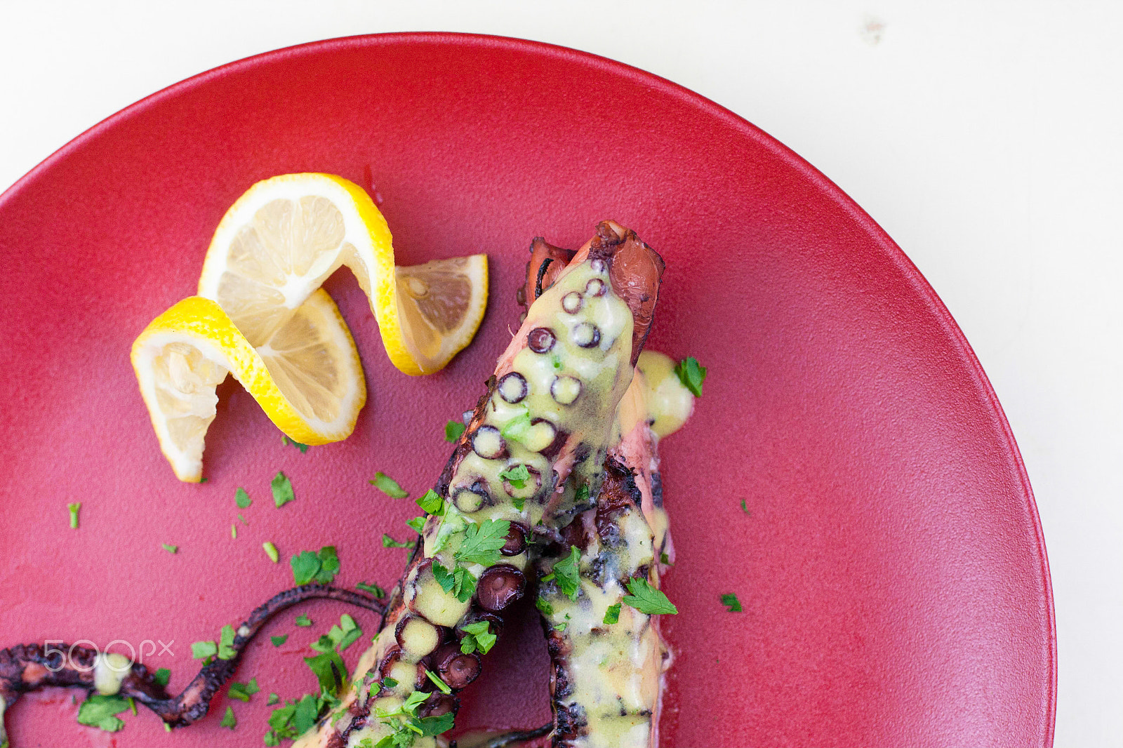 Canon EOS 40D + Canon EF 50mm F1.4 USM sample photo. Octopus - seafood plate photography