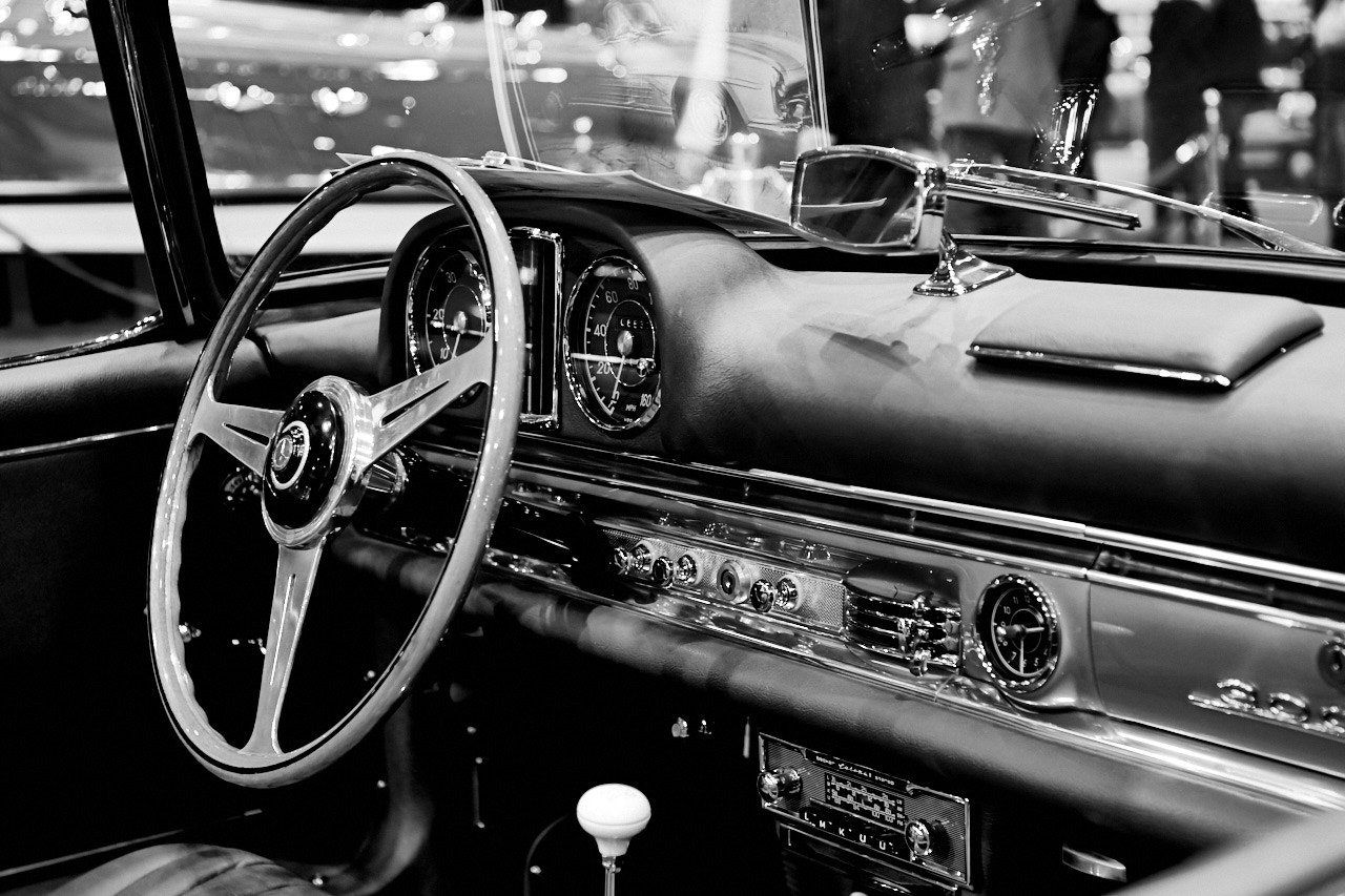 Canon EF 24-70mm F2.8L USM sample photo. Merceddes 300sl interior photography