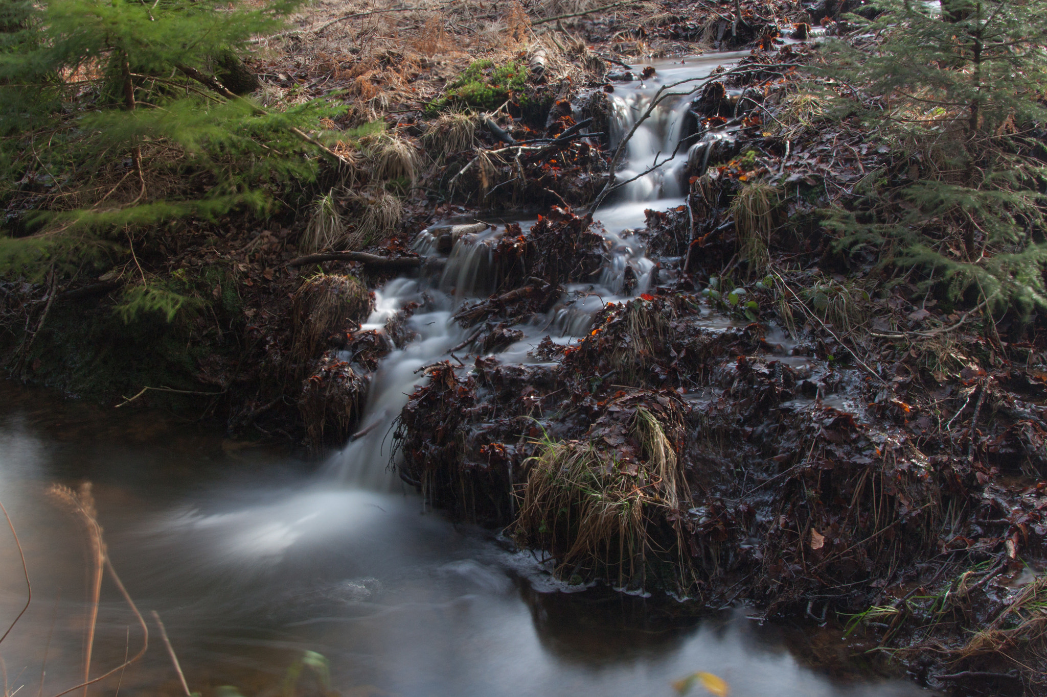 Canon EOS 500D (EOS Rebel T1i / EOS Kiss X3) + Canon TS-E 90mm F2.8 Tilt-Shift sample photo. Small waterfall, long exposure photography