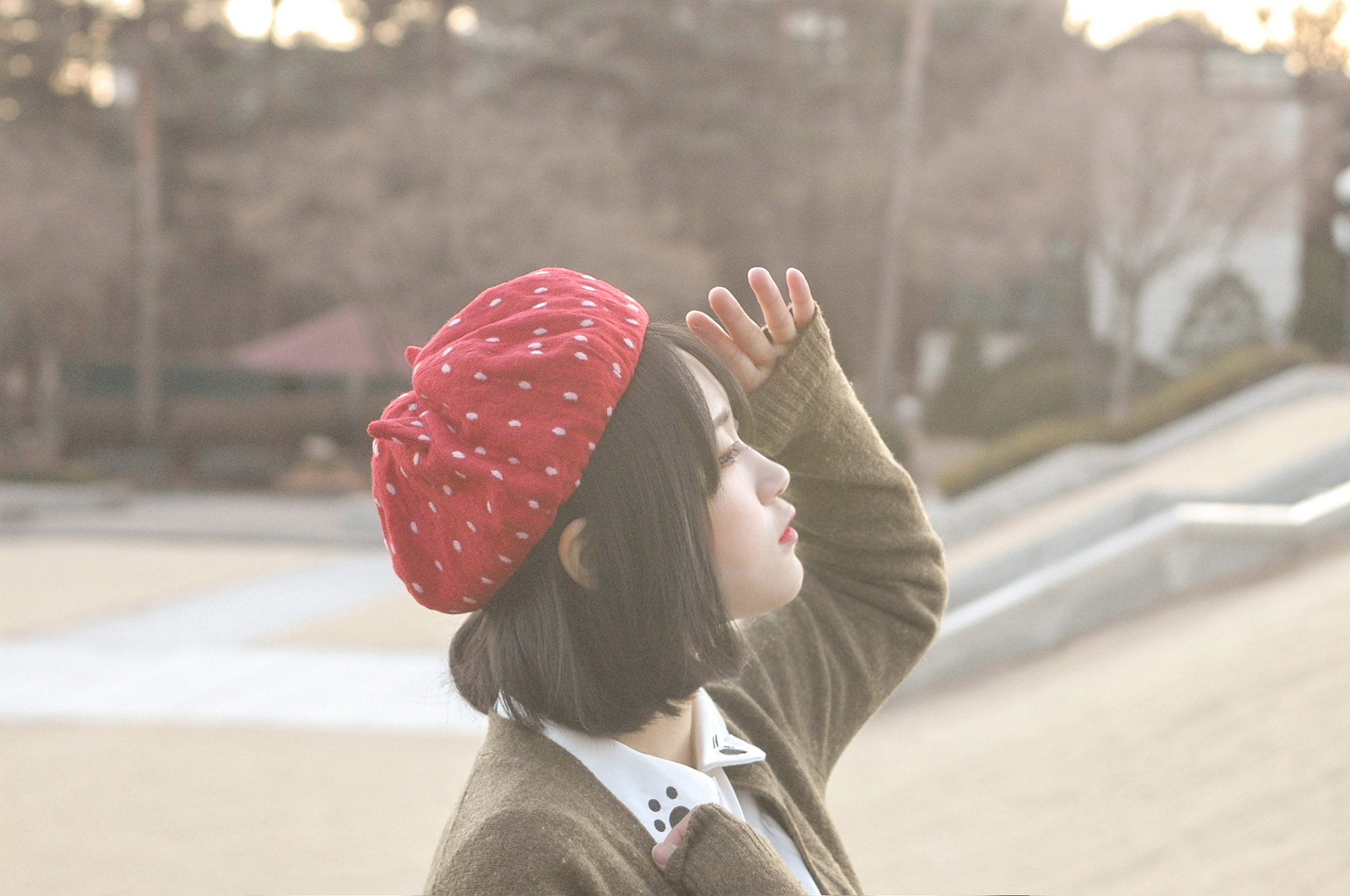 Nikon AF-S Nikkor 28-70mm F2.8 ED-IF sample photo. Very berry cat beret photography
