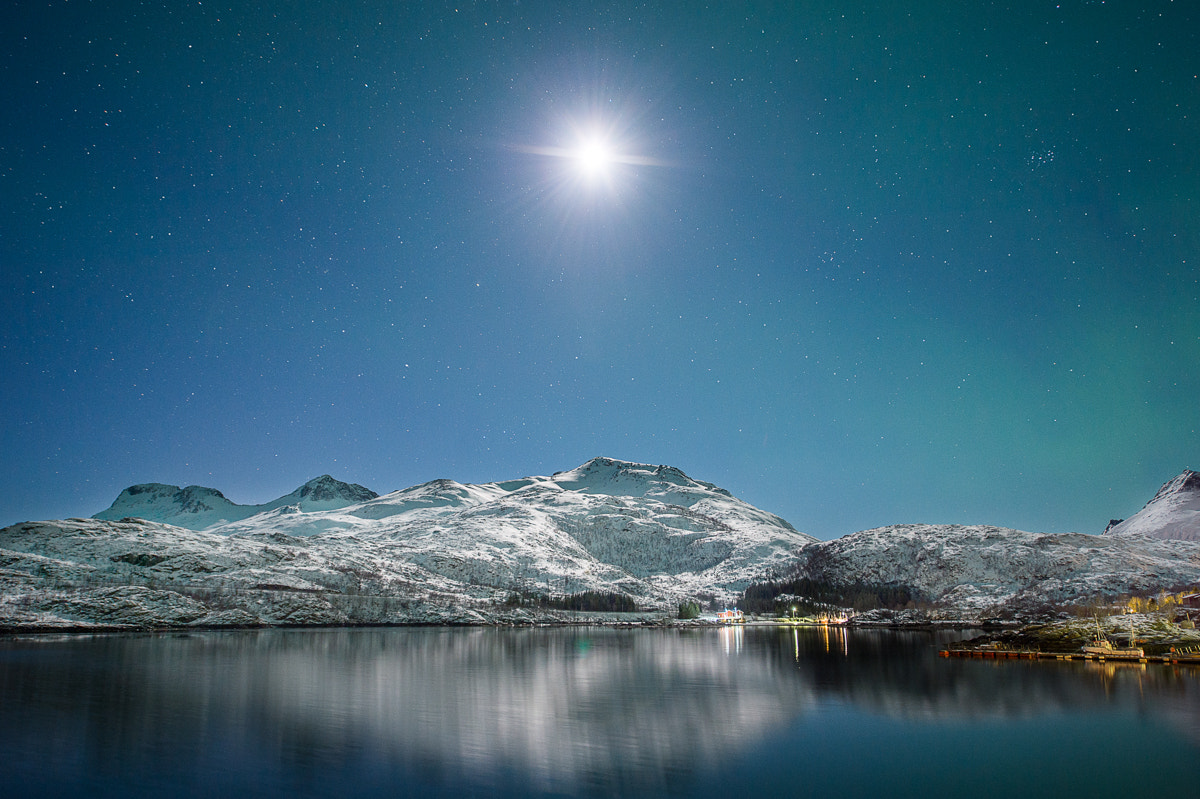 Nikon Df sample photo. Moonlit fjord... photography