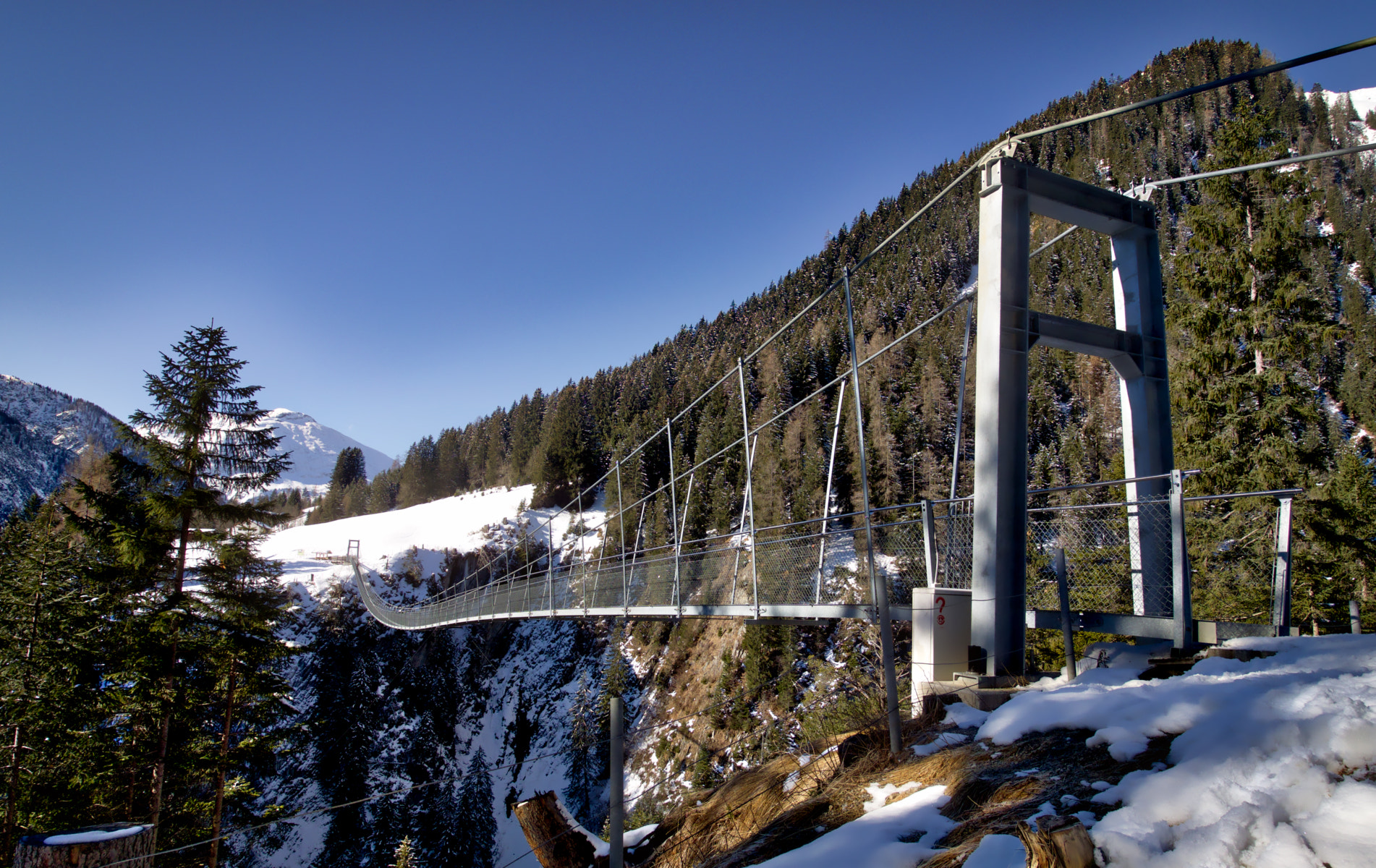 Olympus OM-D E-M1 + Olympus M.Zuiko Digital ED 7-14mm F2.8 PRO sample photo. ..  holzgau suspension bridge (austria) .. ﻿ photography