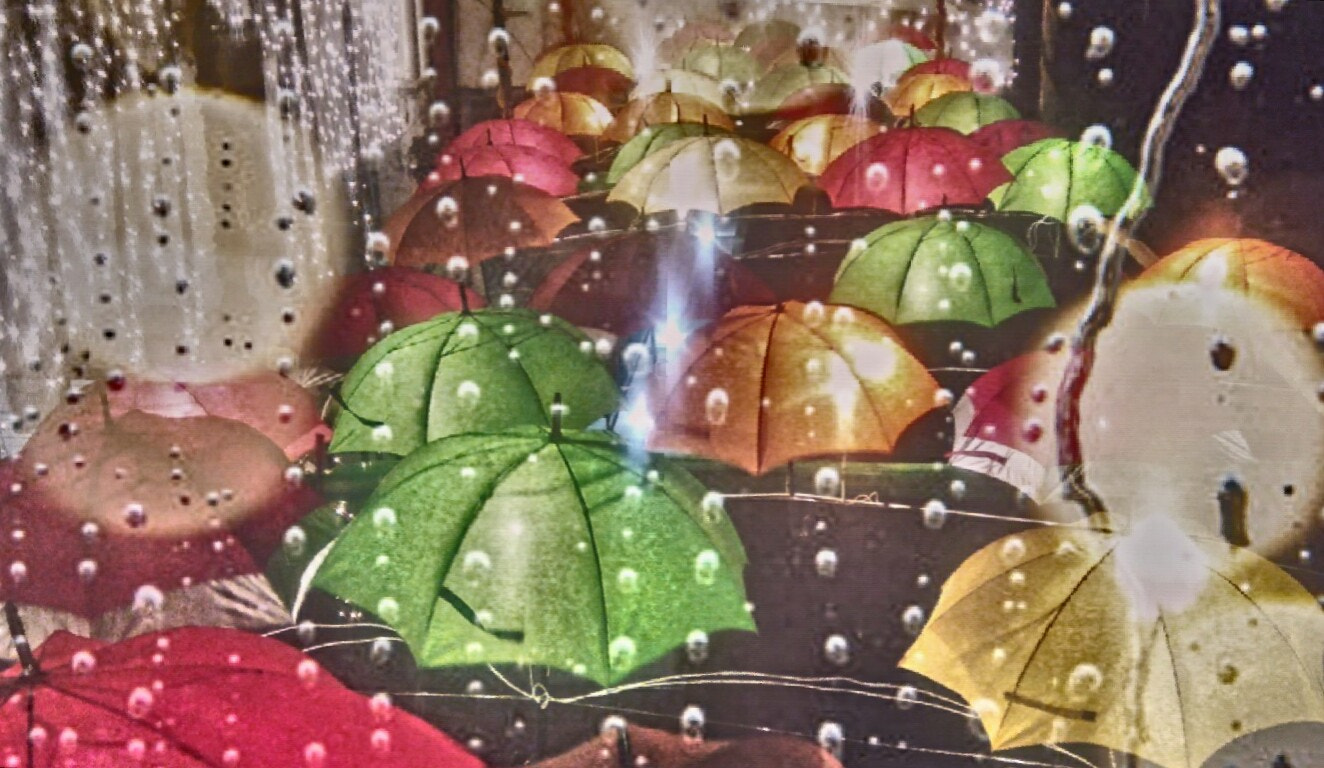 HTC DESIRE 620G DUAL SIM sample photo. Rain & umbrella photography