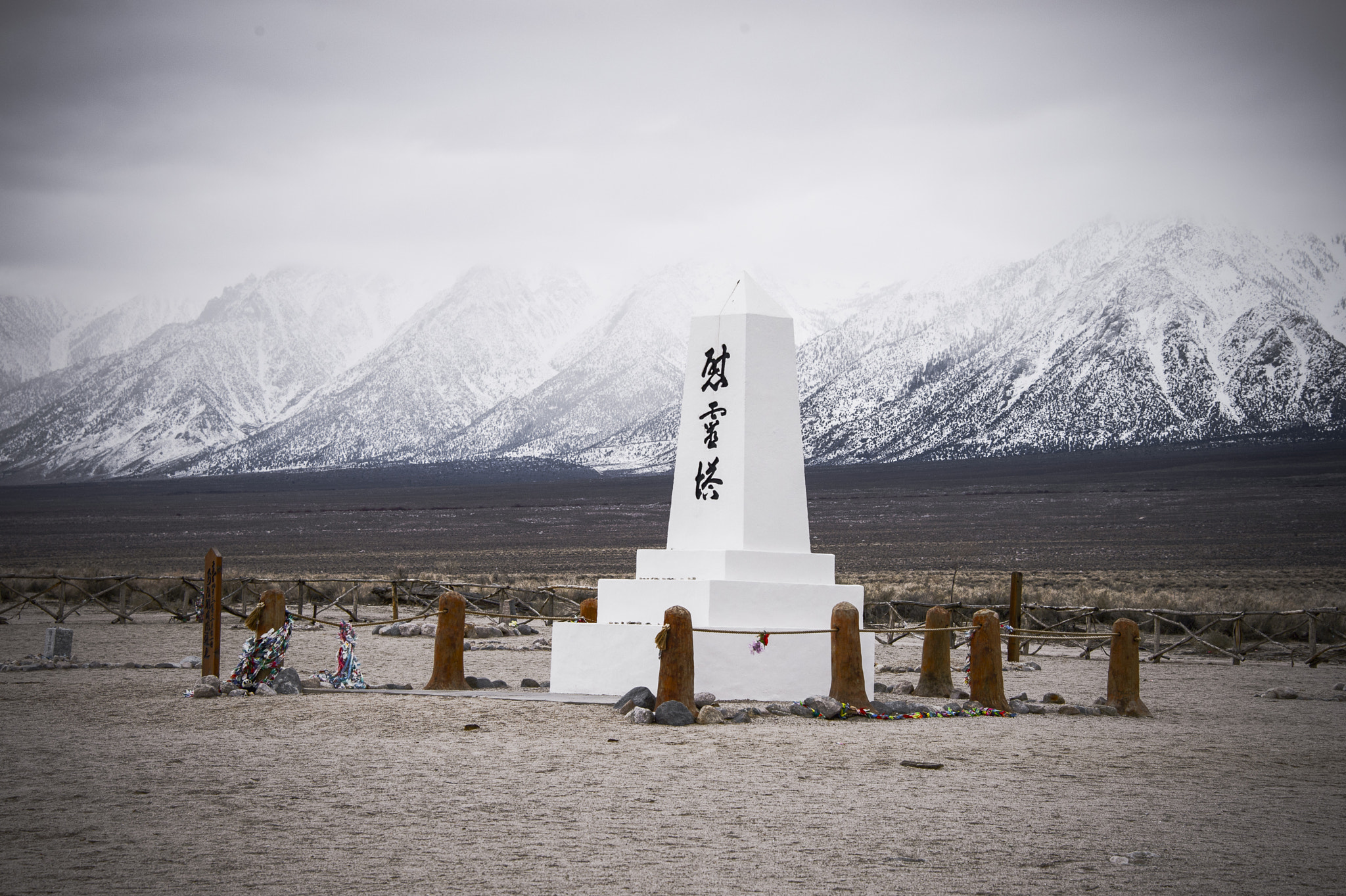 Nikon D4 + Nikon AF-S Nikkor 28-300mm F3.5-5.6G ED VR sample photo. Cemetery at manzanar with sierra's in background. photography