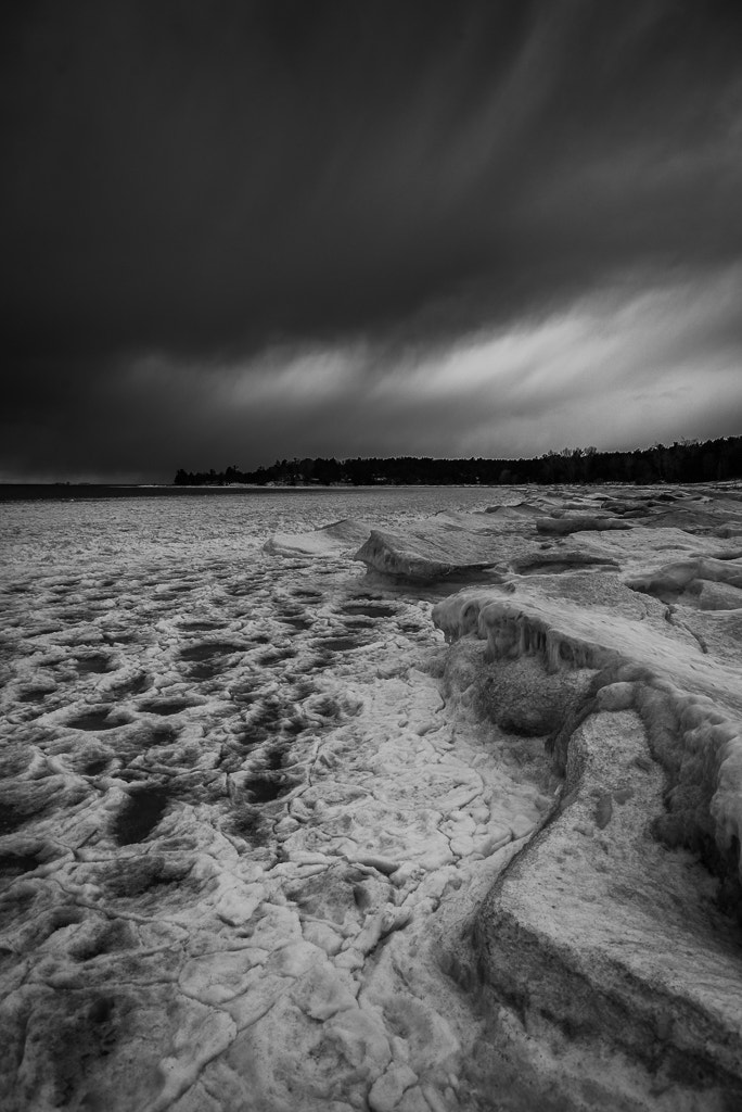 Nikon D600 + Nikon AF-S Nikkor 24-120mm F3.5-5.6G ED-IF VR sample photo. Ice formations at cawaja beach photography