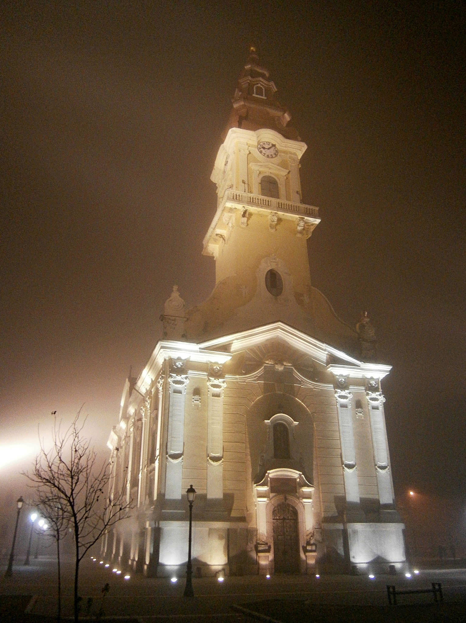 Olympus VG130,D710 sample photo. Orthodox church (night + fog) photography