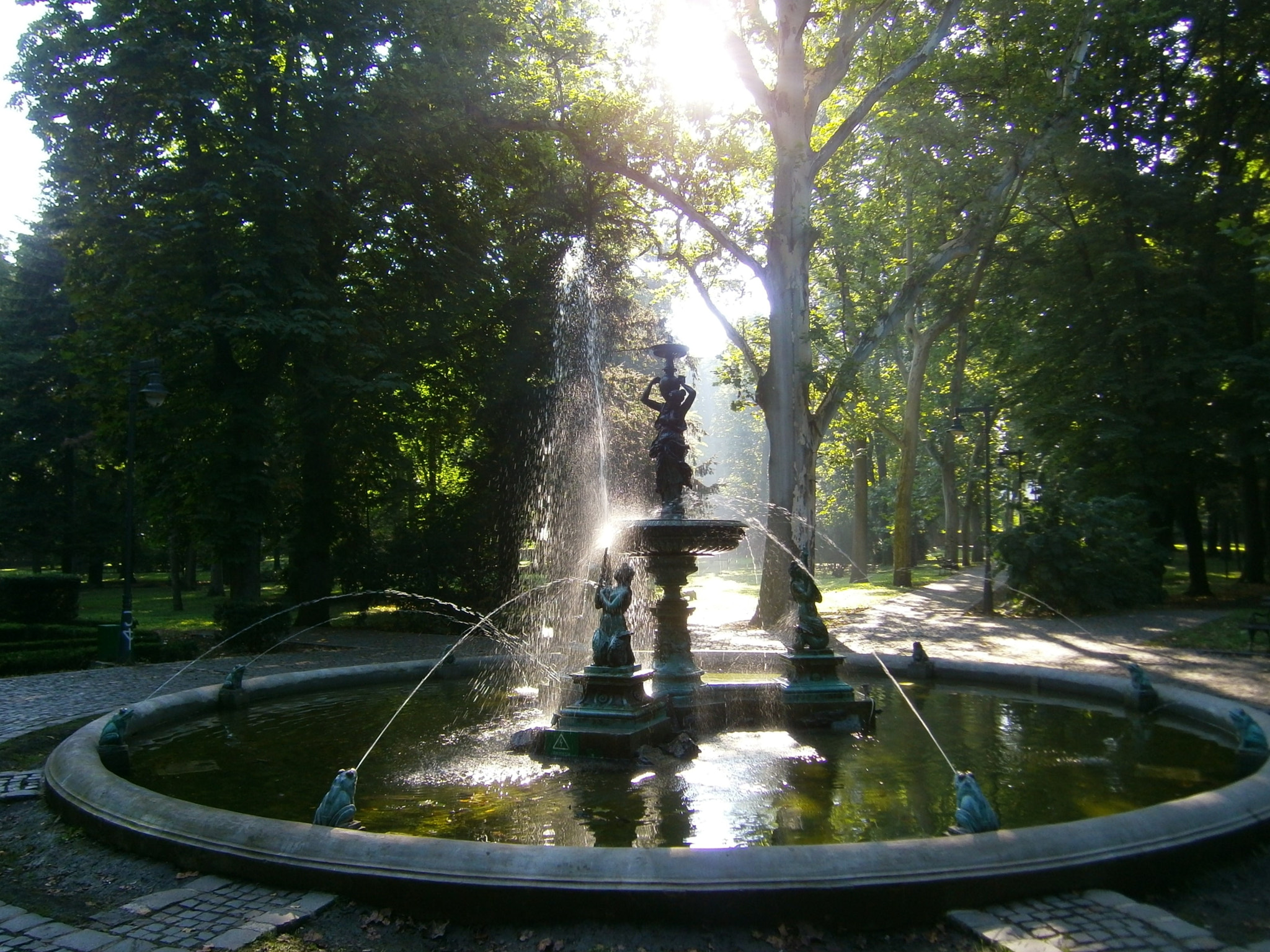 Olympus VG130,D710 sample photo. Park fountain (morning) 1 photography