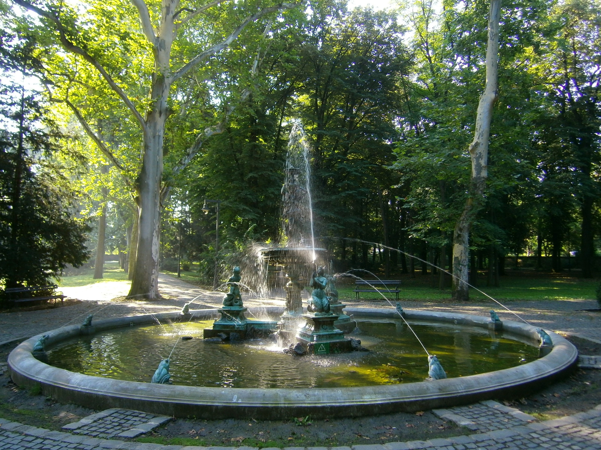 Olympus VG130,D710 sample photo. Park fountain (morning) 3 photography