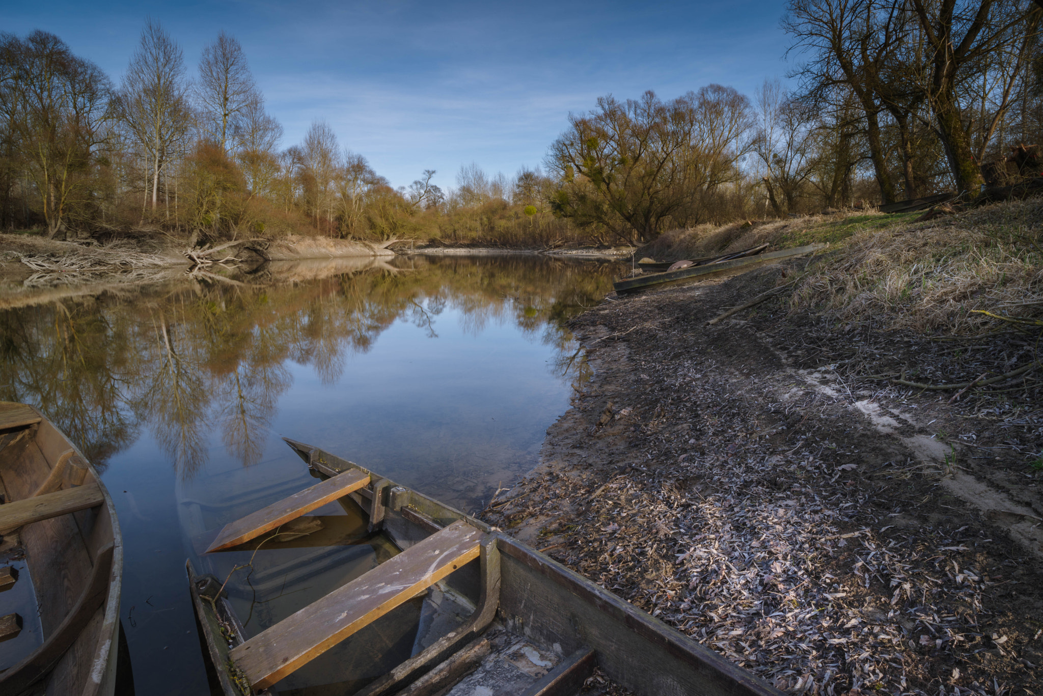 Sigma 20mm F1.8 EX DG Aspherical RF sample photo. Sunken boats at river rhein photography