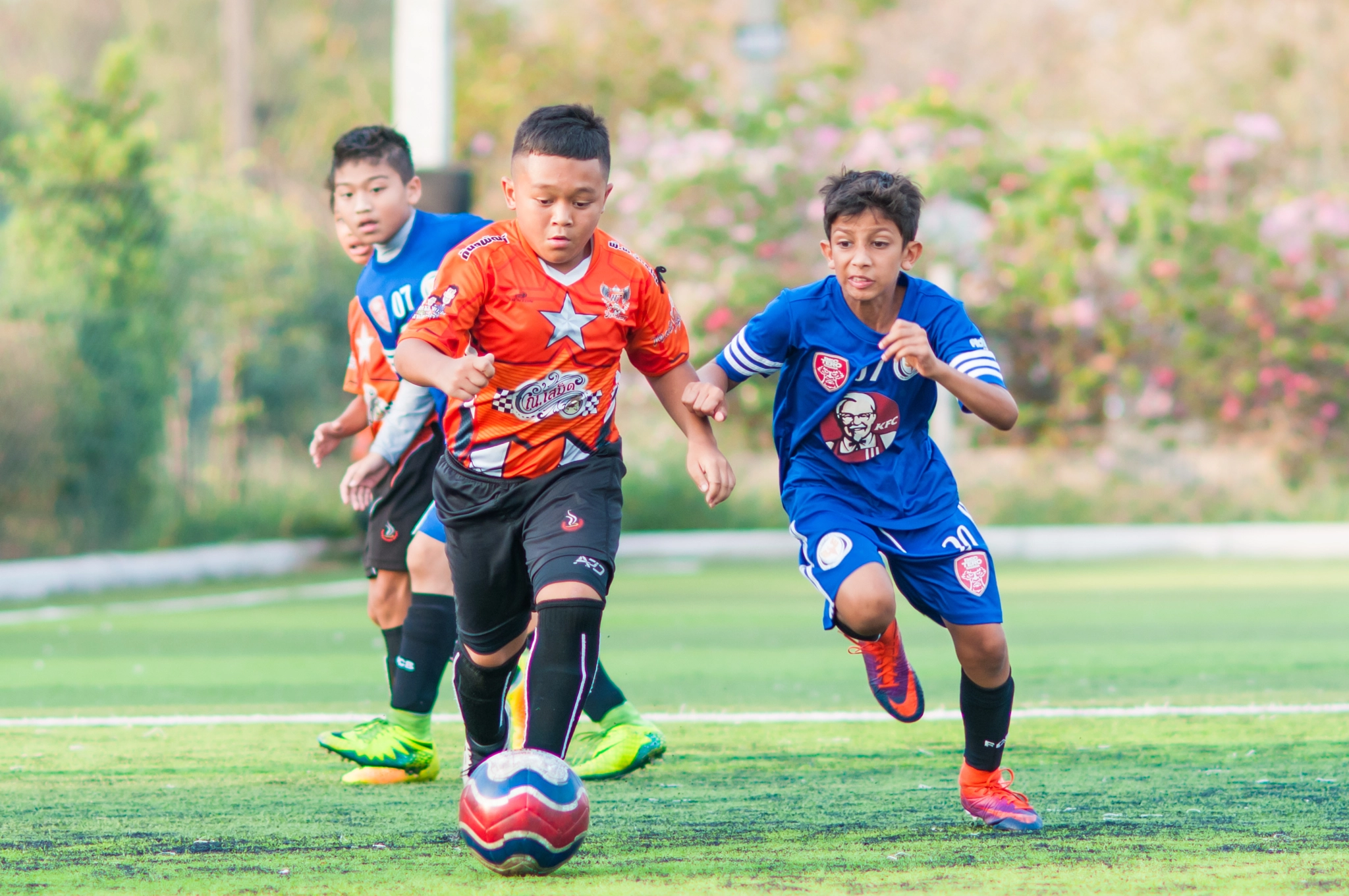 AF DC-Nikkor 135mm f/2D sample photo. Bangkok,thailand:february 25 2017:primary school tournament.football friendly match for student... photography