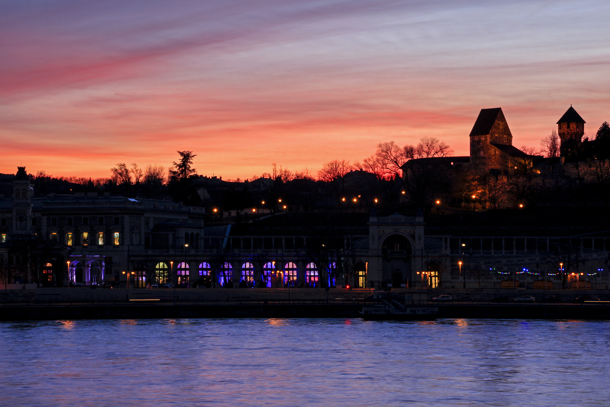 Canon EOS 60D sample photo. Varkert bazar of budapest, with the danube, at dusk photography