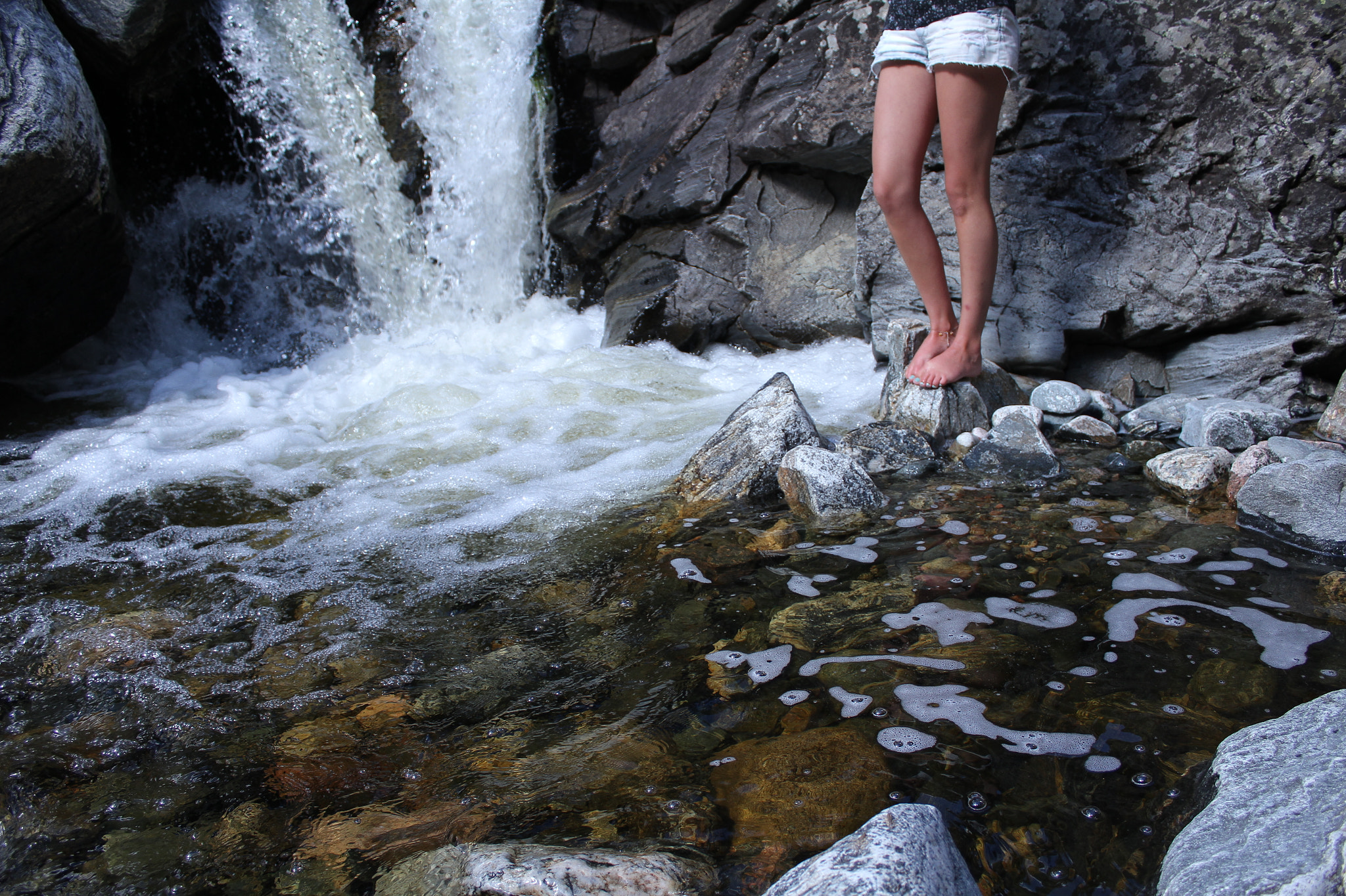 Canon EF-S 18-55mm F3.5-5.6 IS sample photo. Waterfall girl photography