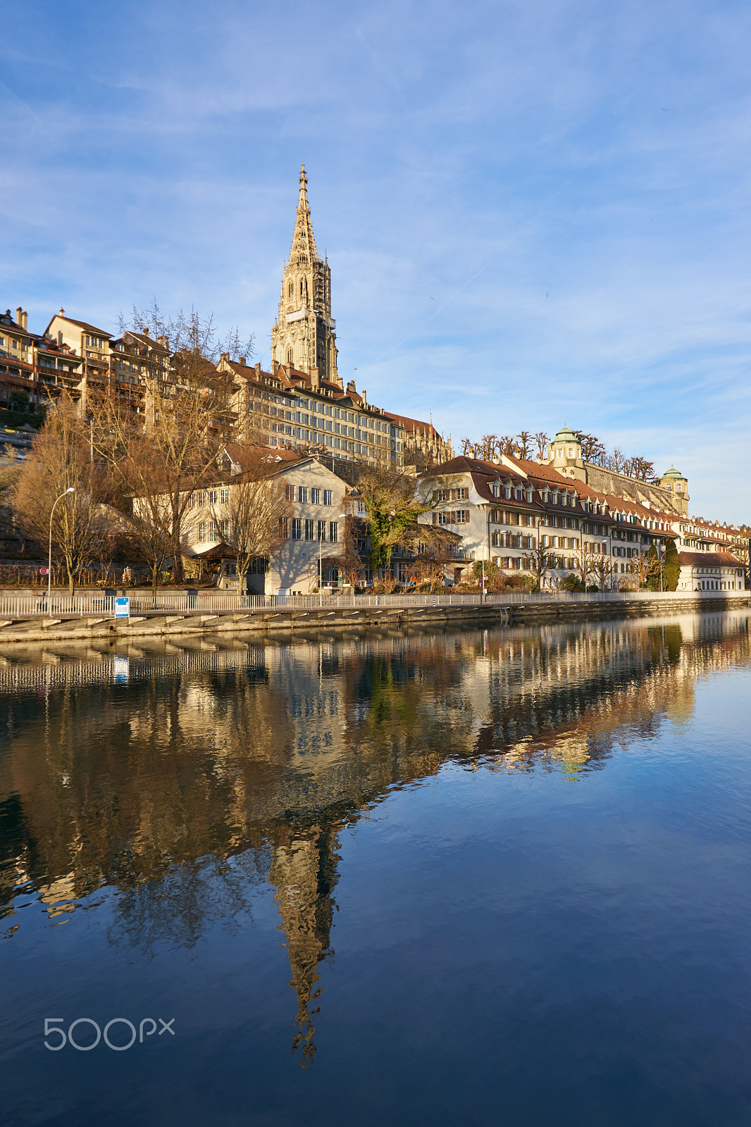Sony a6300 sample photo. Berner münster reflected in the aare photography