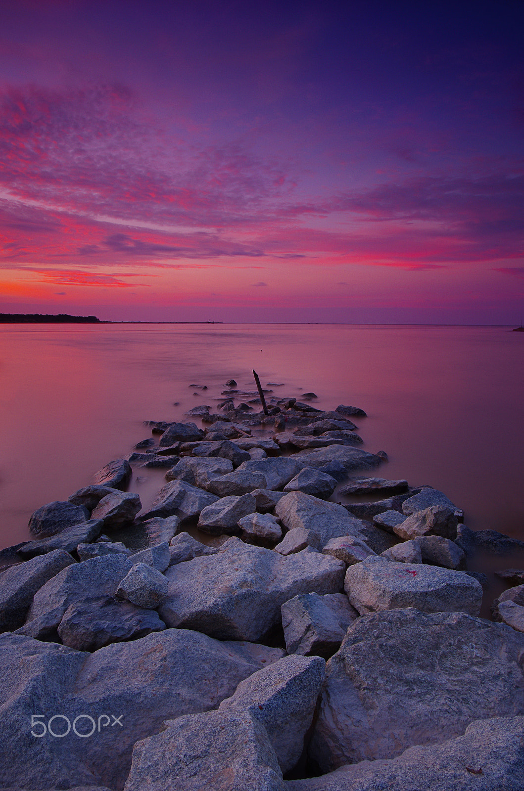 Pentax K-5 sample photo. Sunset long stone photography