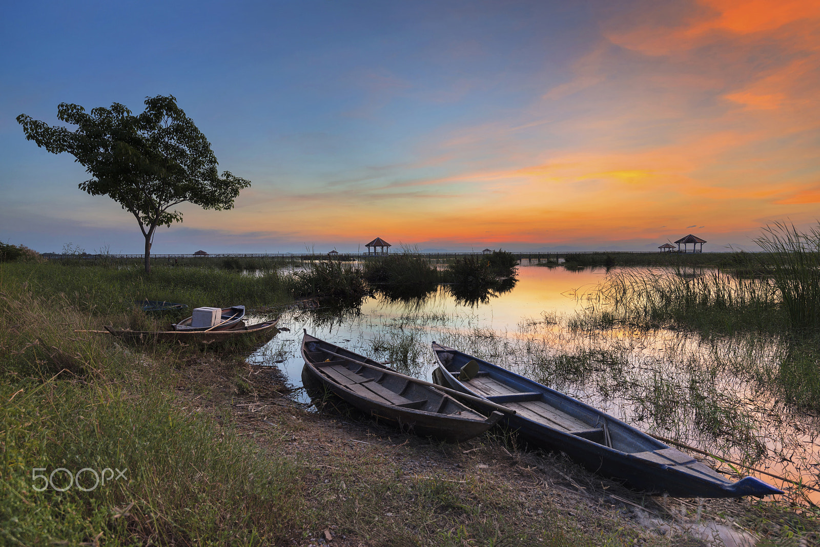 Nikon D800 + Nikon AF-S Nikkor 18-35mm F3.5-4.5G ED sample photo. Thai fishing boat g fish at sunset photography