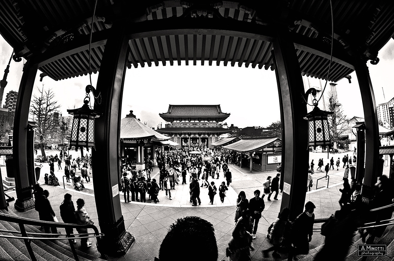 Nikon D7000 + Samyang 8mm F3.5 Aspherical IF MC Fisheye sample photo. Senso-ji temple - tokyo, japan photography