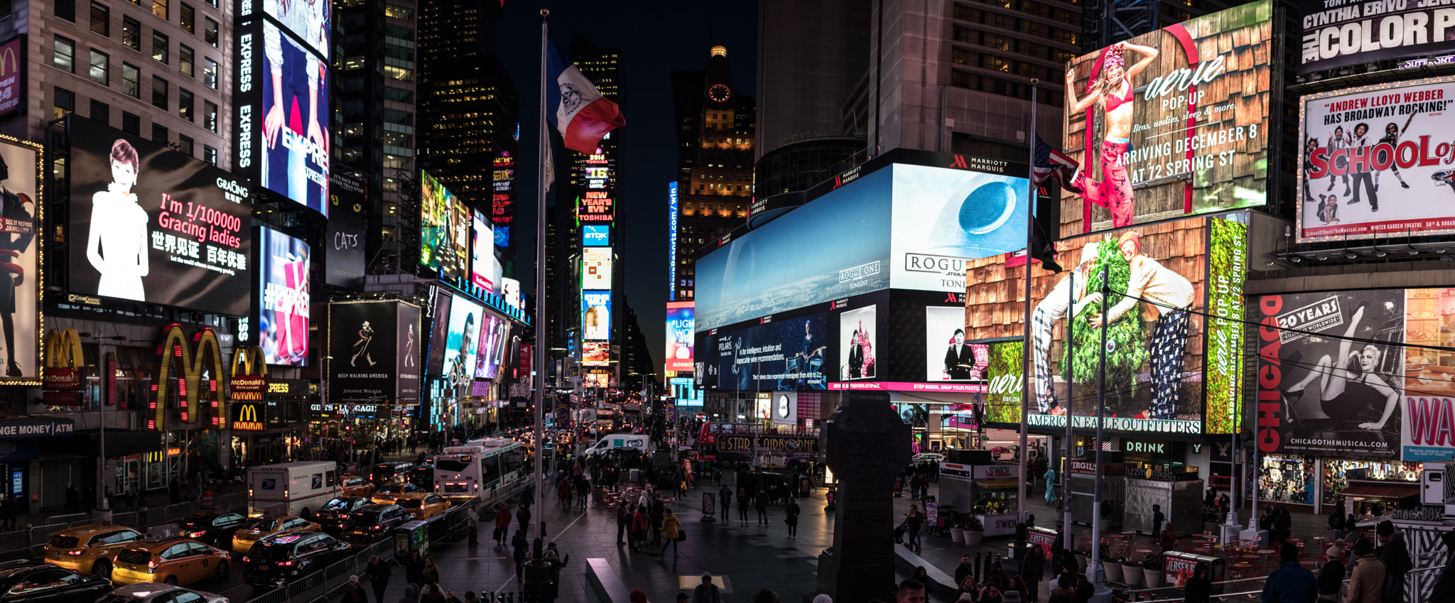 Canon EF-S 24mm F2.8 STM sample photo. Times square panorama at night photography