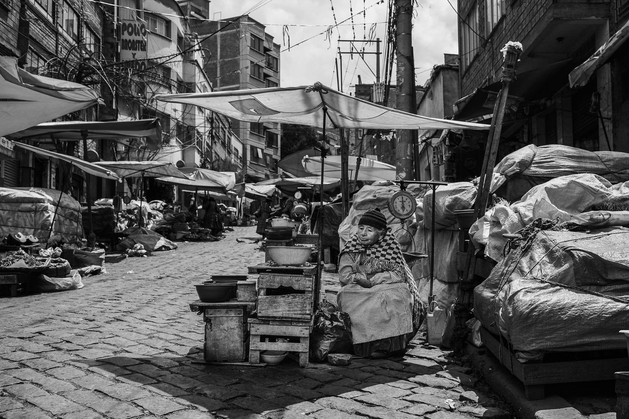 Sony a7 sample photo. Street market of la paz photography