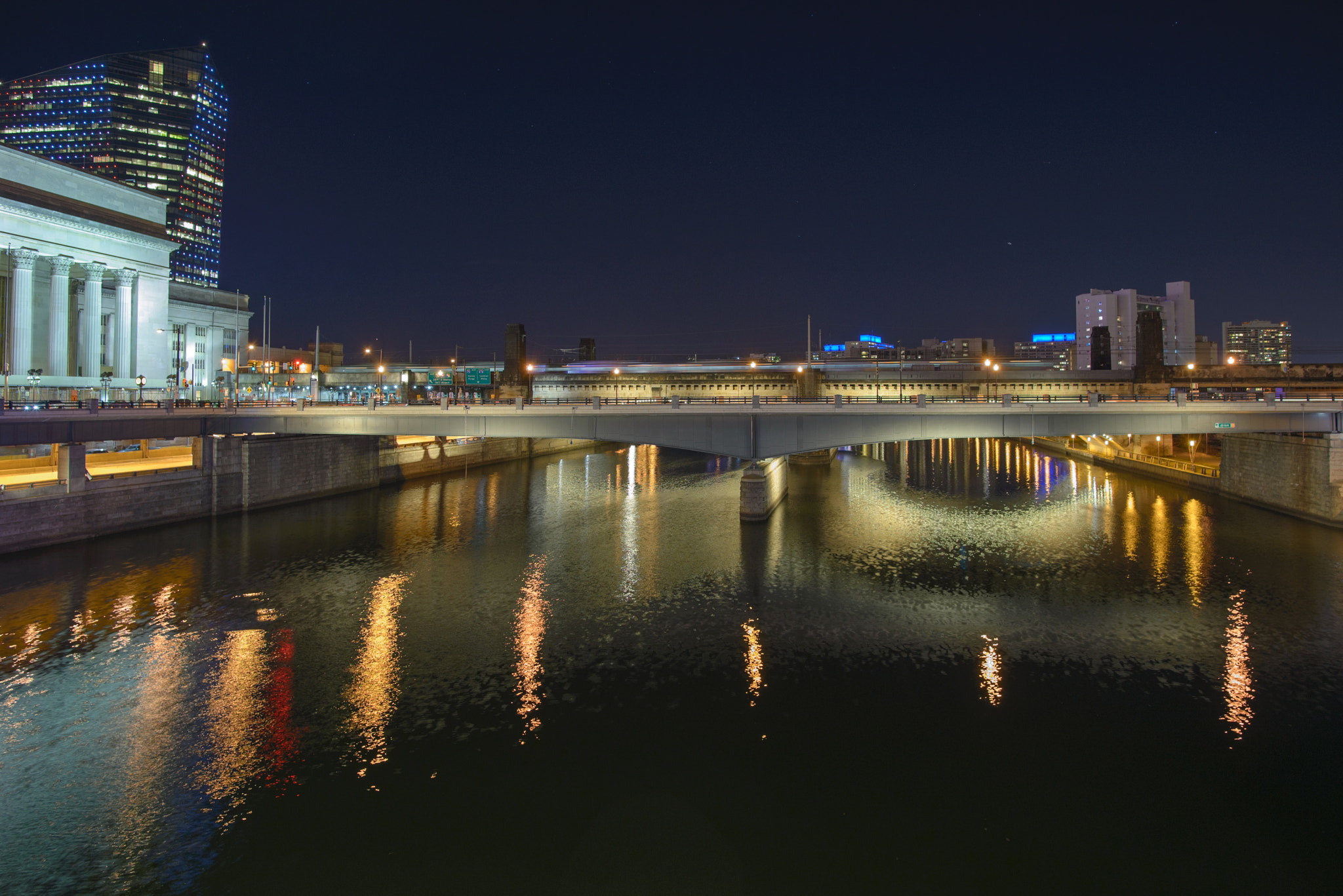 Nikon D600 sample photo. Philadelphia bridge nightscape photography