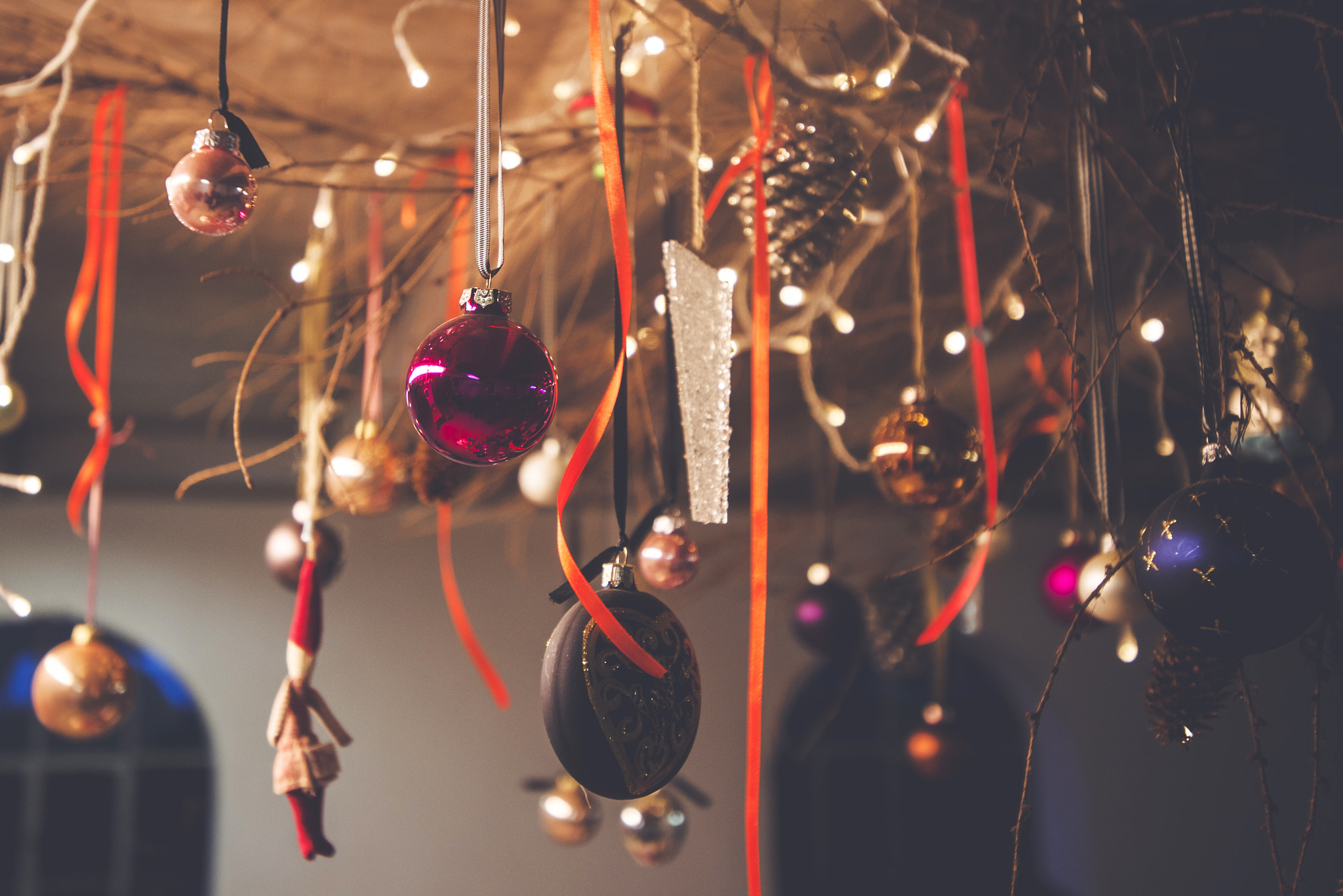 Sony Alpha DSLR-A900 sample photo. Christmas decoration hanging from a ceiling photography