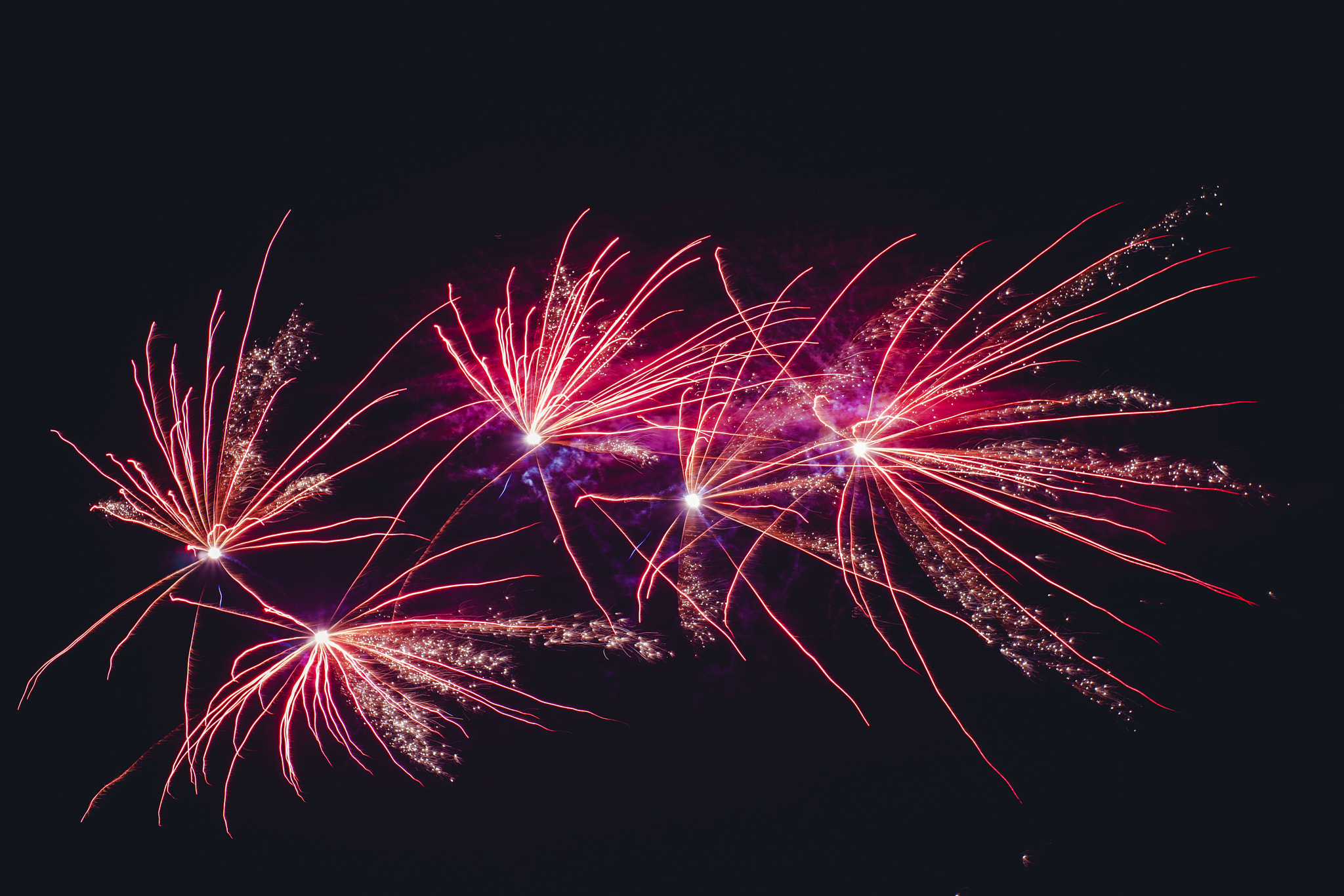 Sony Alpha DSLR-A900 + Sony 50mm F1.4 sample photo. Fireworks exploding in violet colors photography