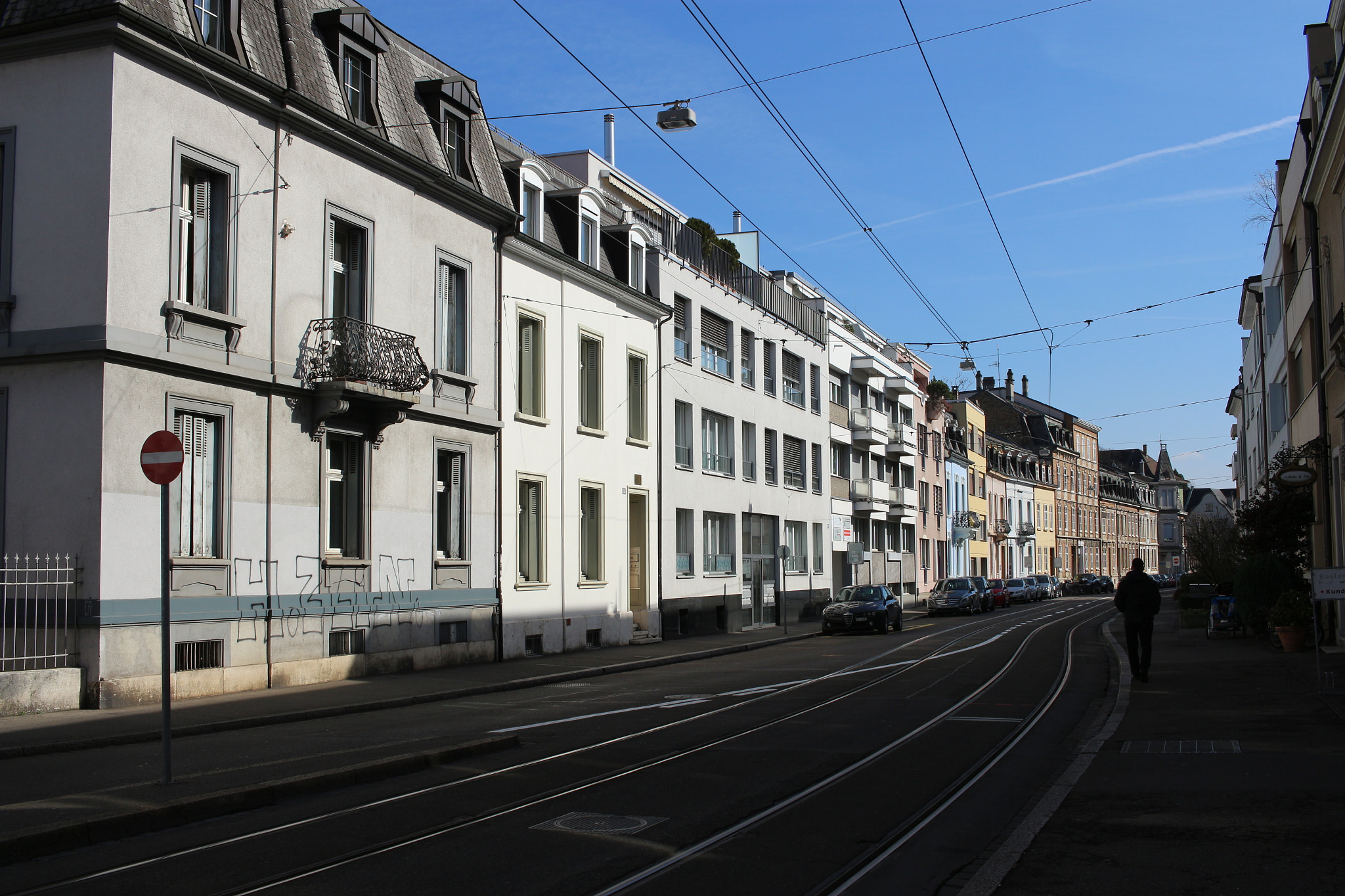 Canon EF-S 24mm F2.8 STM sample photo. Light, shadow, tram lines, silence photography