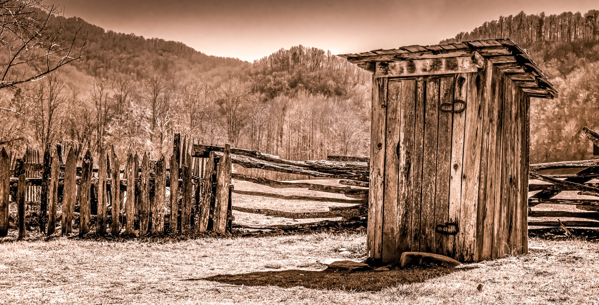 Nikon D810 + Tamron AF 28-75mm F2.8 XR Di LD Aspherical (IF) sample photo. Outhouse at the mountain farm museum photography