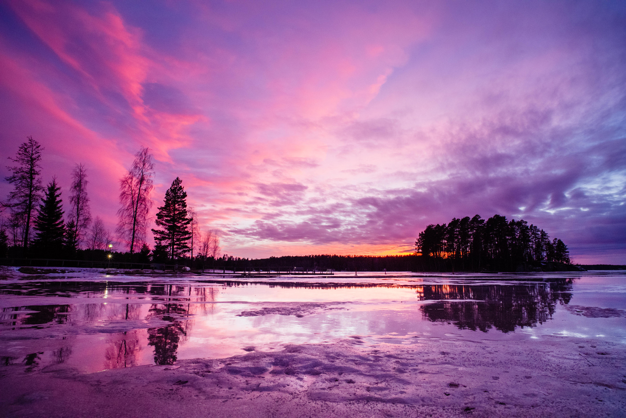 Pentax K-1 sample photo. Finnish winter sunset photography