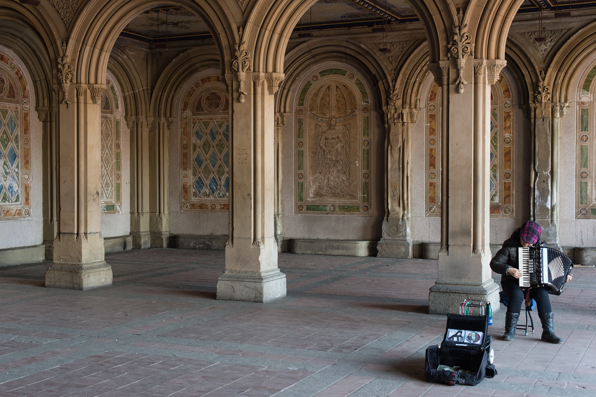 Nikon Df sample photo. Accordion player in central park photography