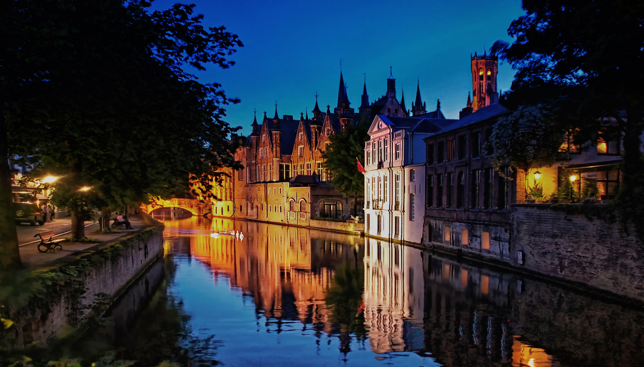 Nikon D40 sample photo. The magic hour of bruges photography