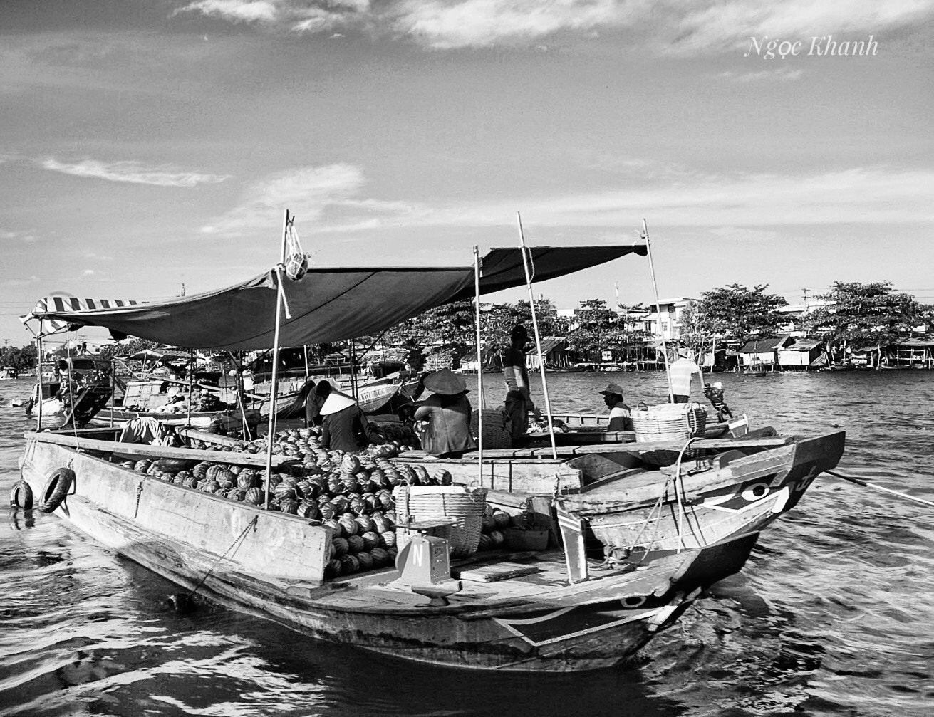 Sony a7 II sample photo. Cai rang floating market on vietnam tien giang river - chợ nổi cái răng trên sông tiền giang photography