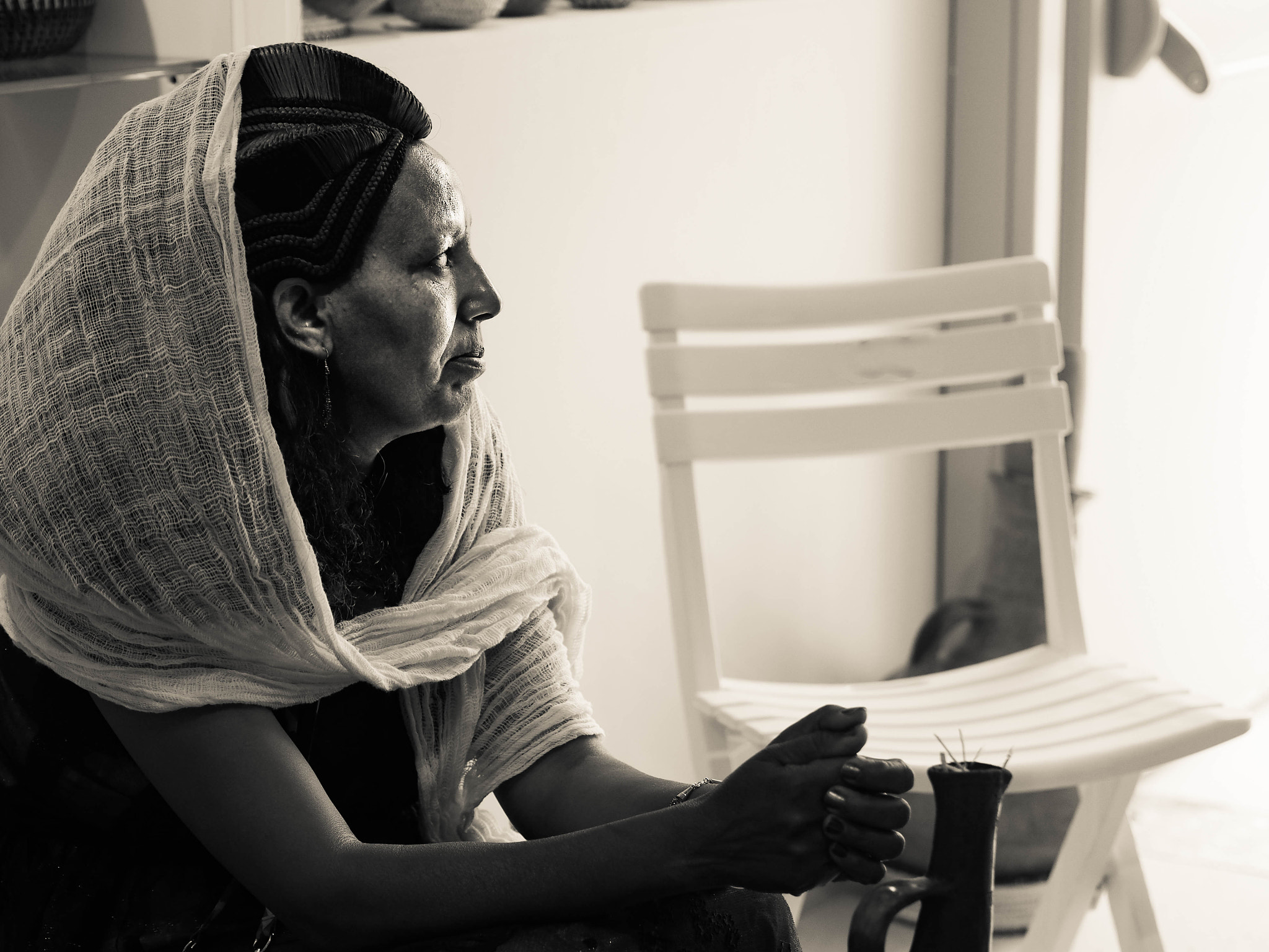 Olympus OM-D E-M5 + Olympus M.Zuiko Digital 45mm F1.8 sample photo. Ethiopian woman photography